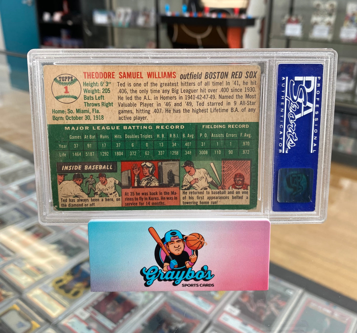 1954 Topps Ted Williams #1 PSA 3