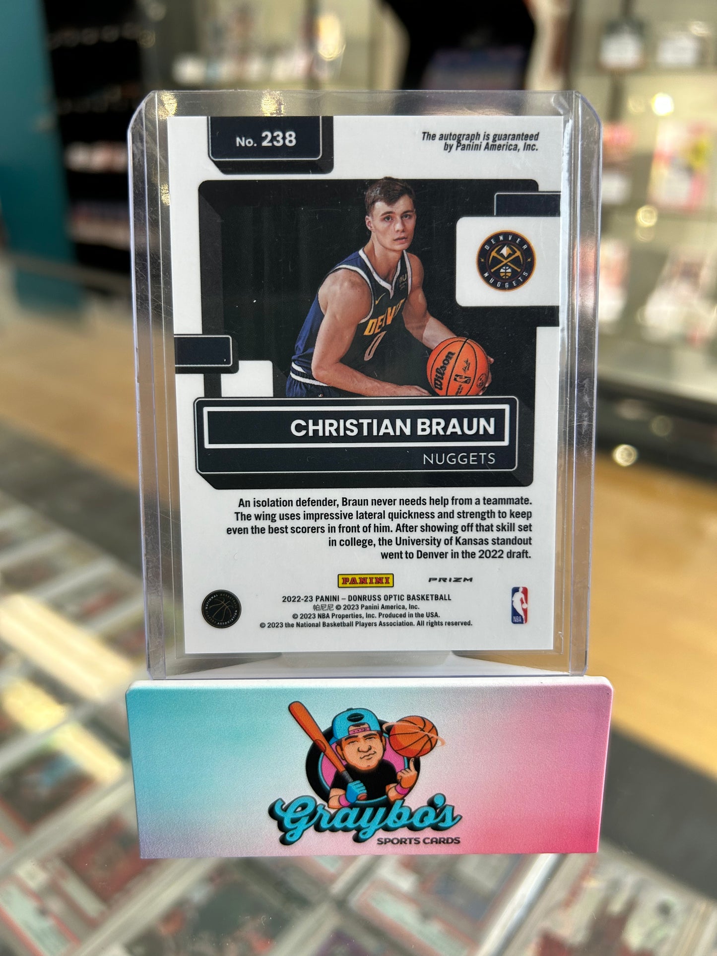 2022-23 Donruss Optic Christian Braun Silver Disco Rated Rookie Auto