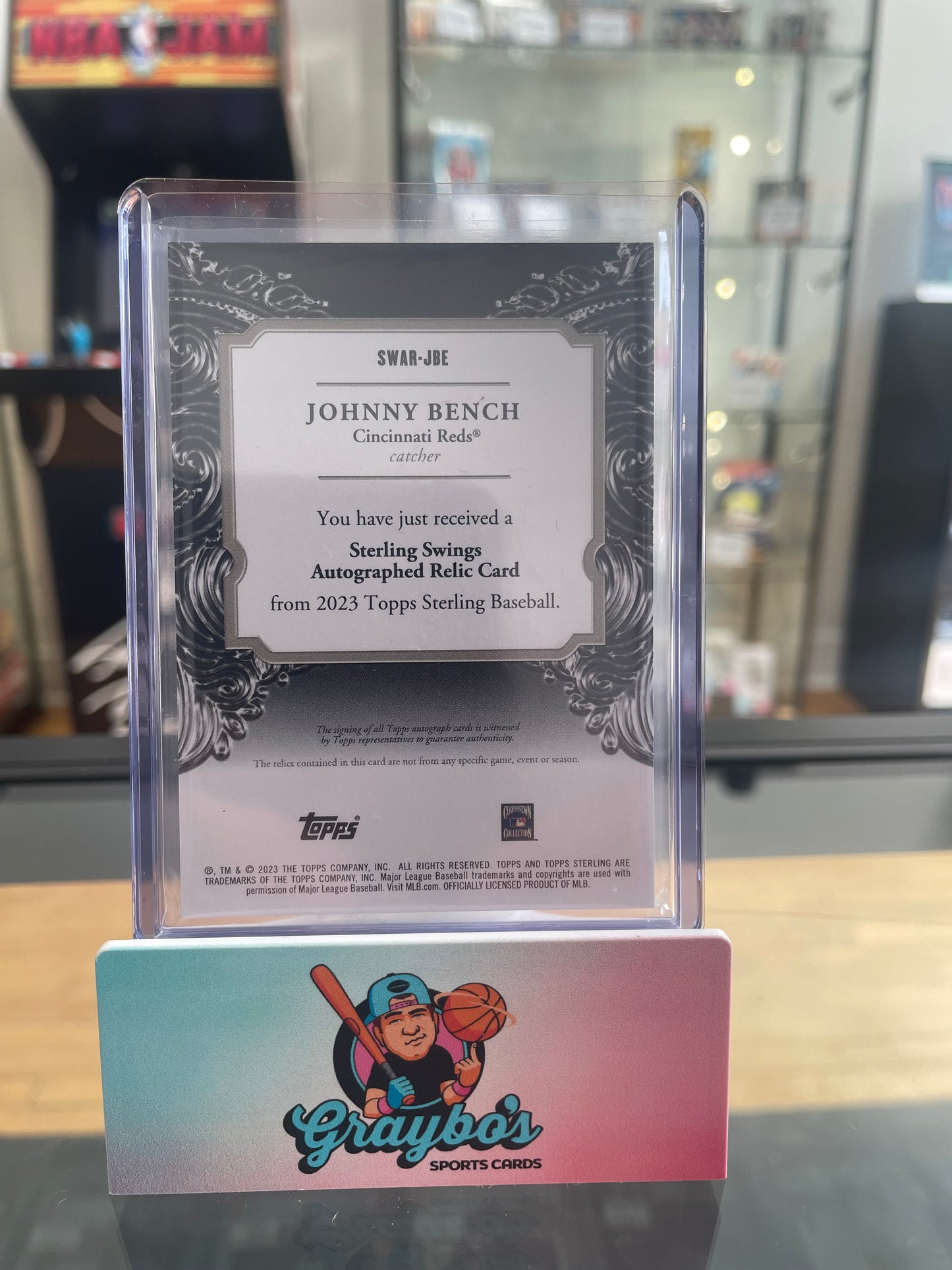 2023 Topps Sterling Johnny Bench Sterling Swings Bat Auto /25