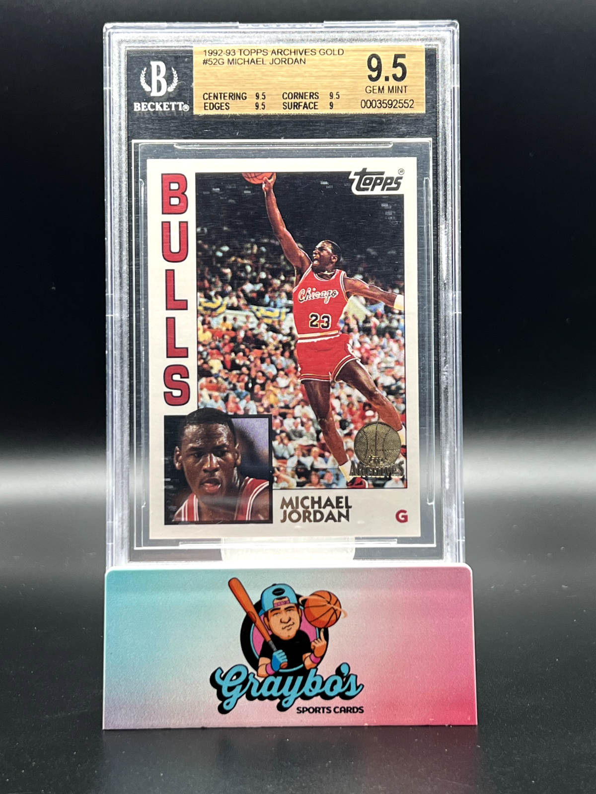 1992-93 Topps Archives Gold Michael Jordan #52G BGS 9.5