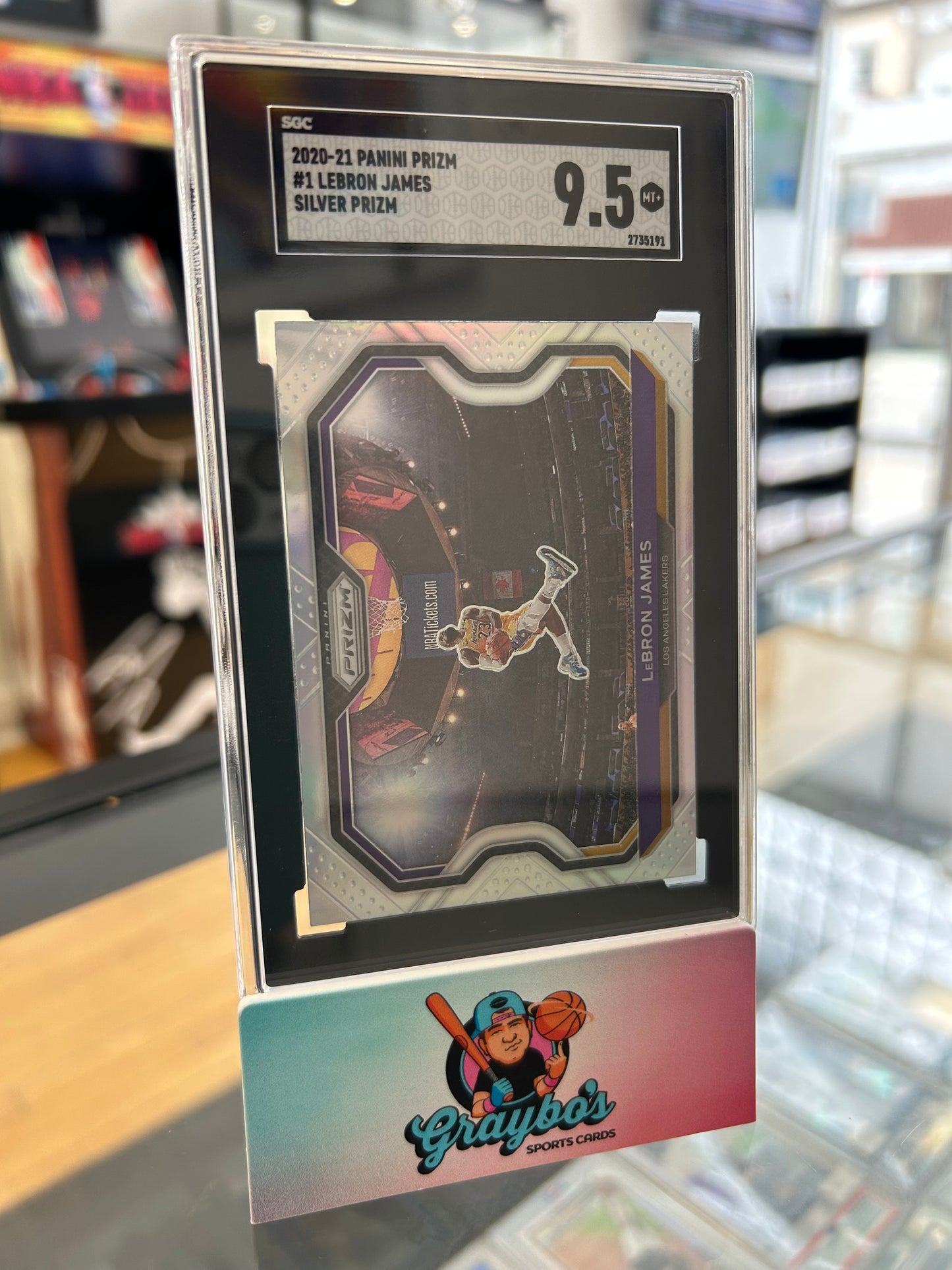 2020-21 Panini Prizm Lebron James Silver Prizm #1 SGC 9.5