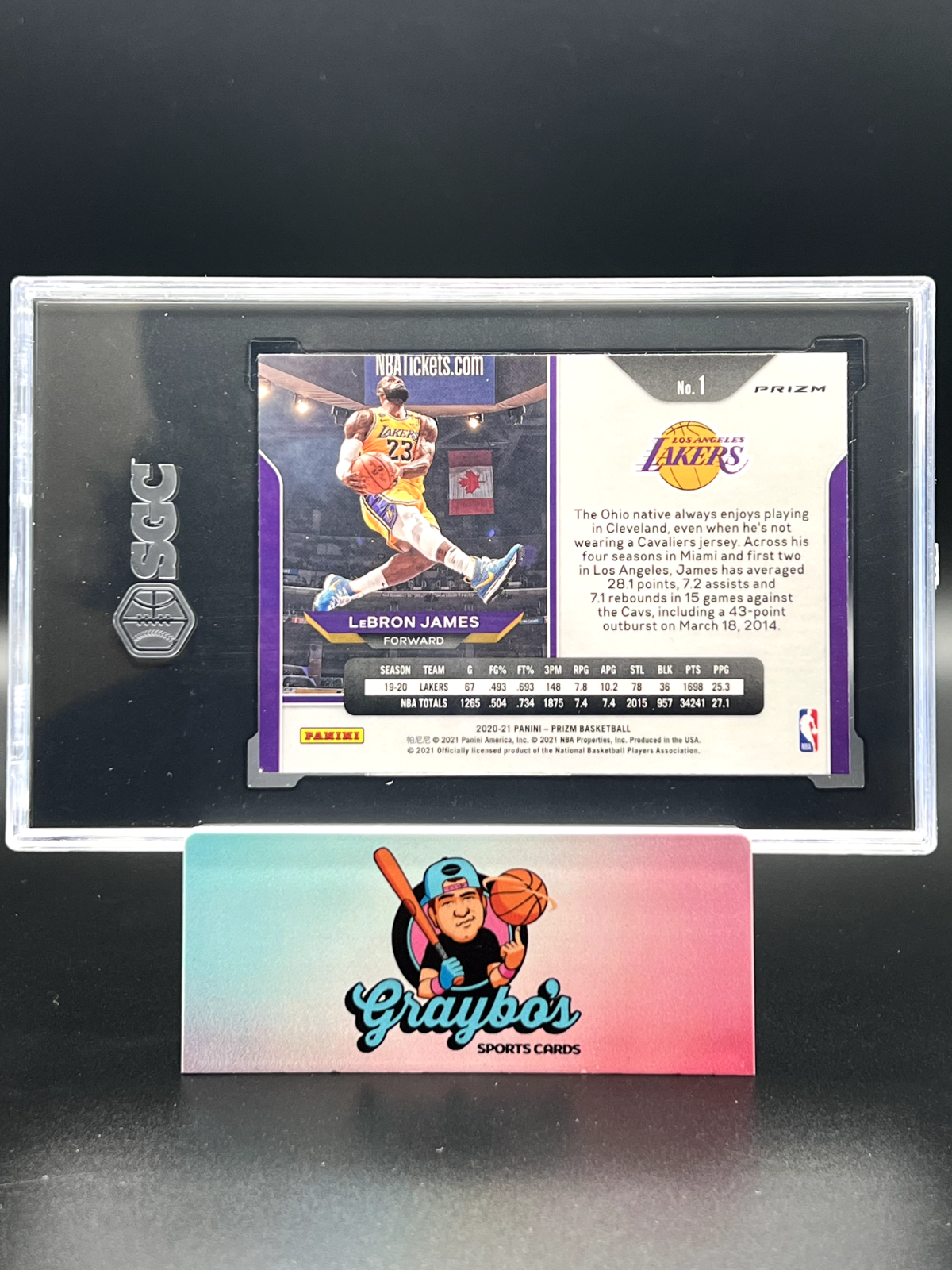 2020 Panini Prizm Lebron James #1 Silver Prizm SGC 9