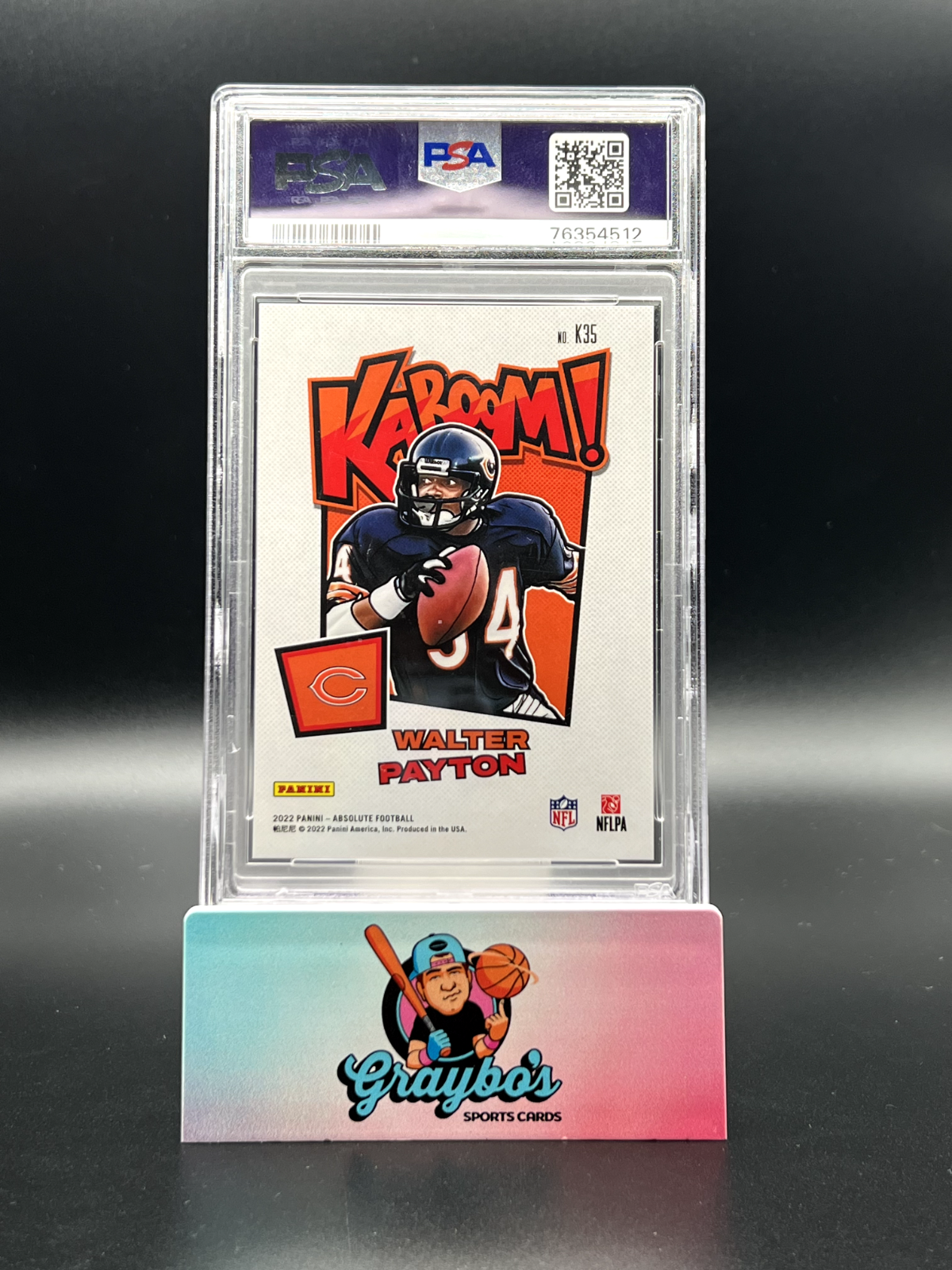 2022 Absolute Walter Payton Kaboom! Vertical #K35 PSA 10