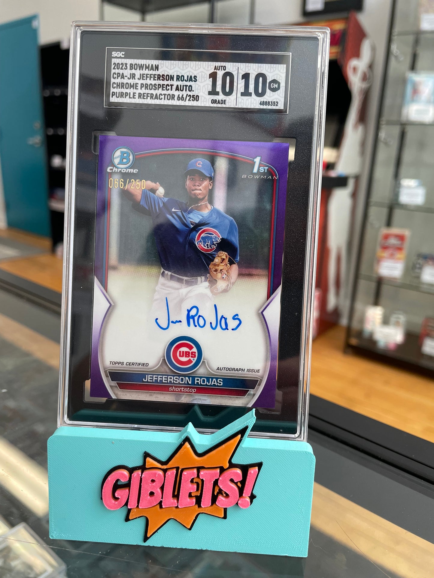 2023 Bowman CPA-JR Jefferson Rojas Chrome Prospect Auto Purple REF /250 SGC 10 AUTO 10