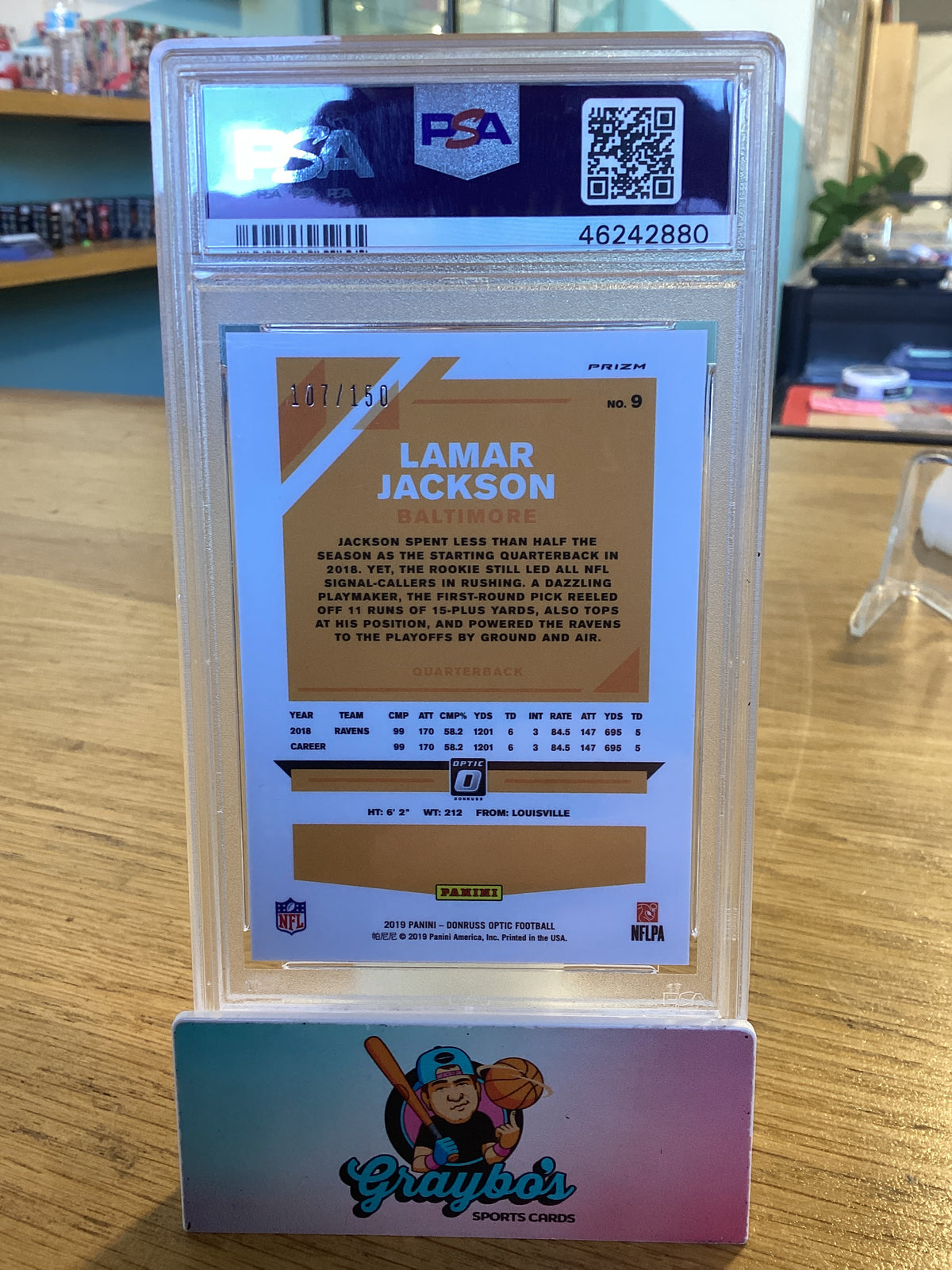 2019 Panini Donruss Optic Lamar Jackson #9 Blue PSA 10