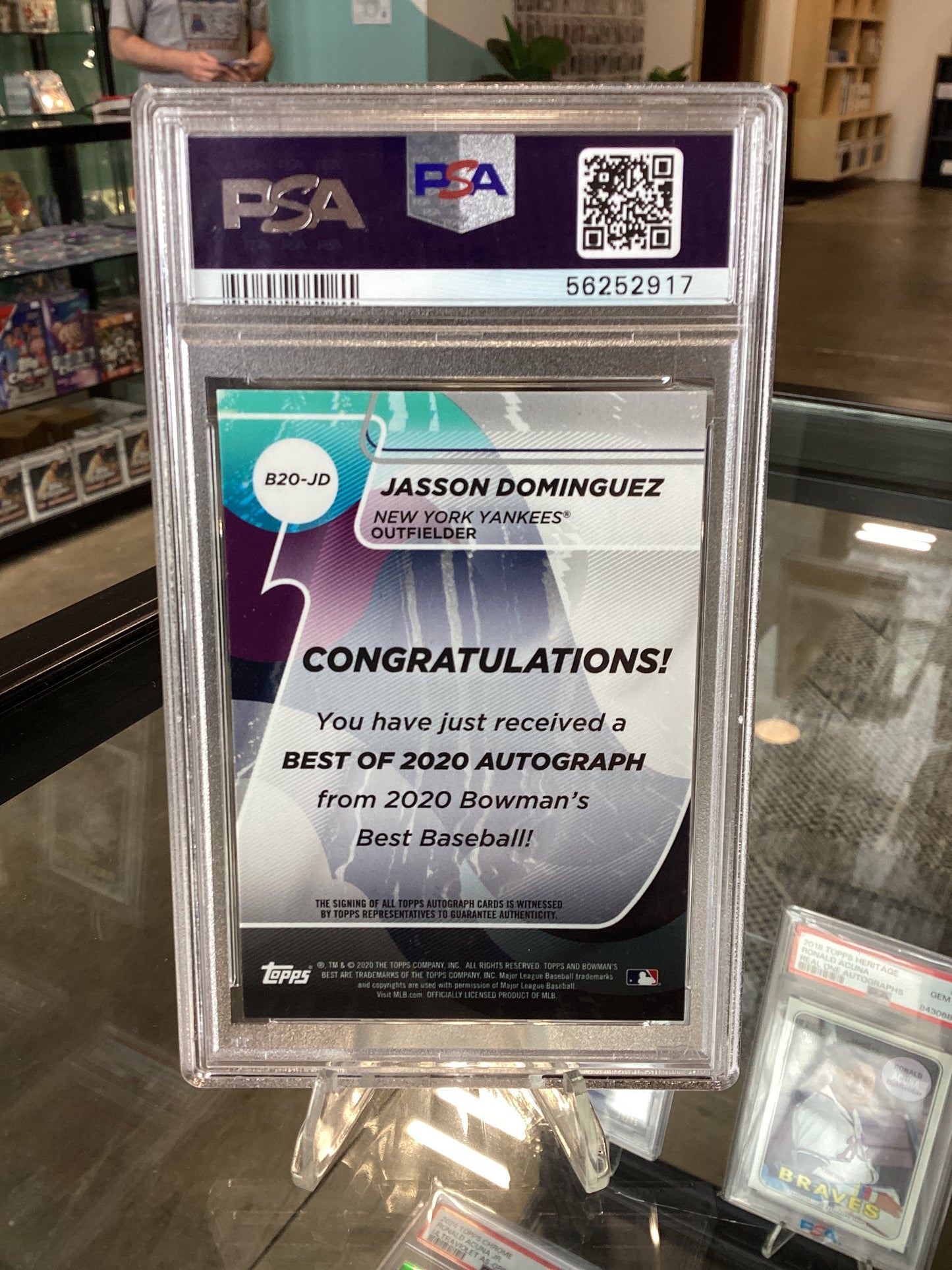 2020 Bowman's Best Best Of 2020 Autographs Jasson Dominguez #B20JD PSA 10