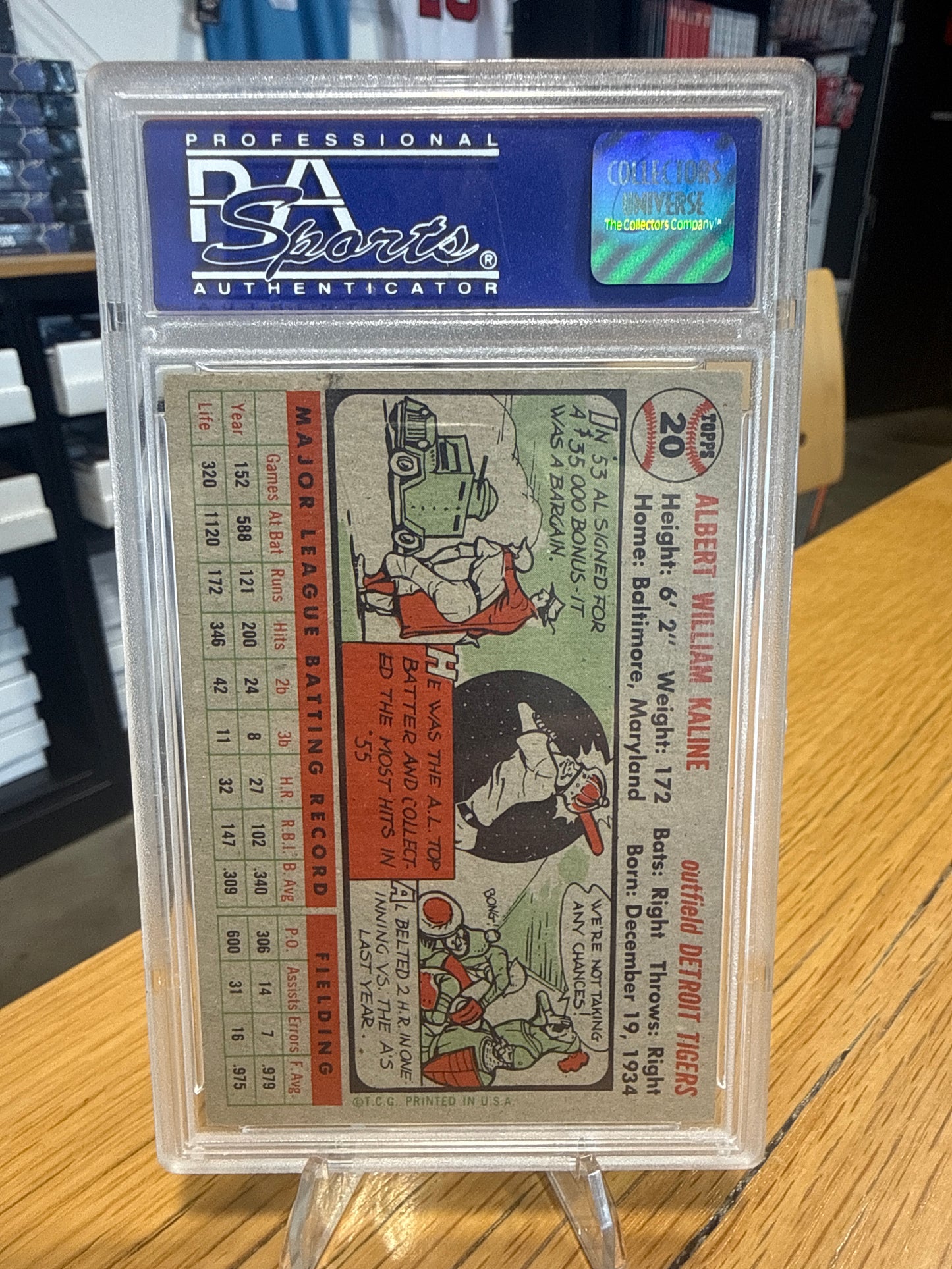 1956 Topps Al Kaline #20 White Back PSA 6
