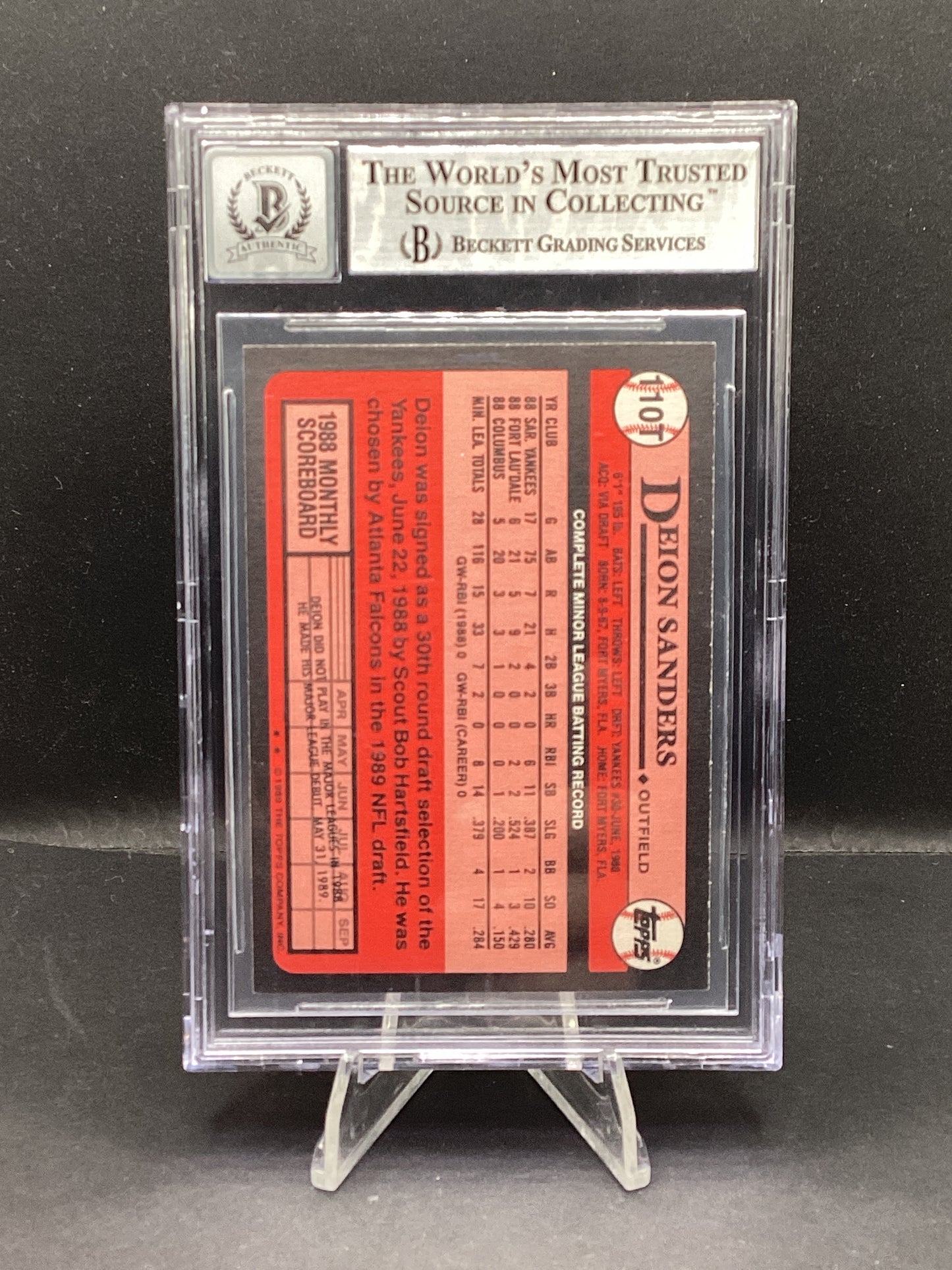 1989 Topps Traded Deion Sanders RC #110T BGS Authentic