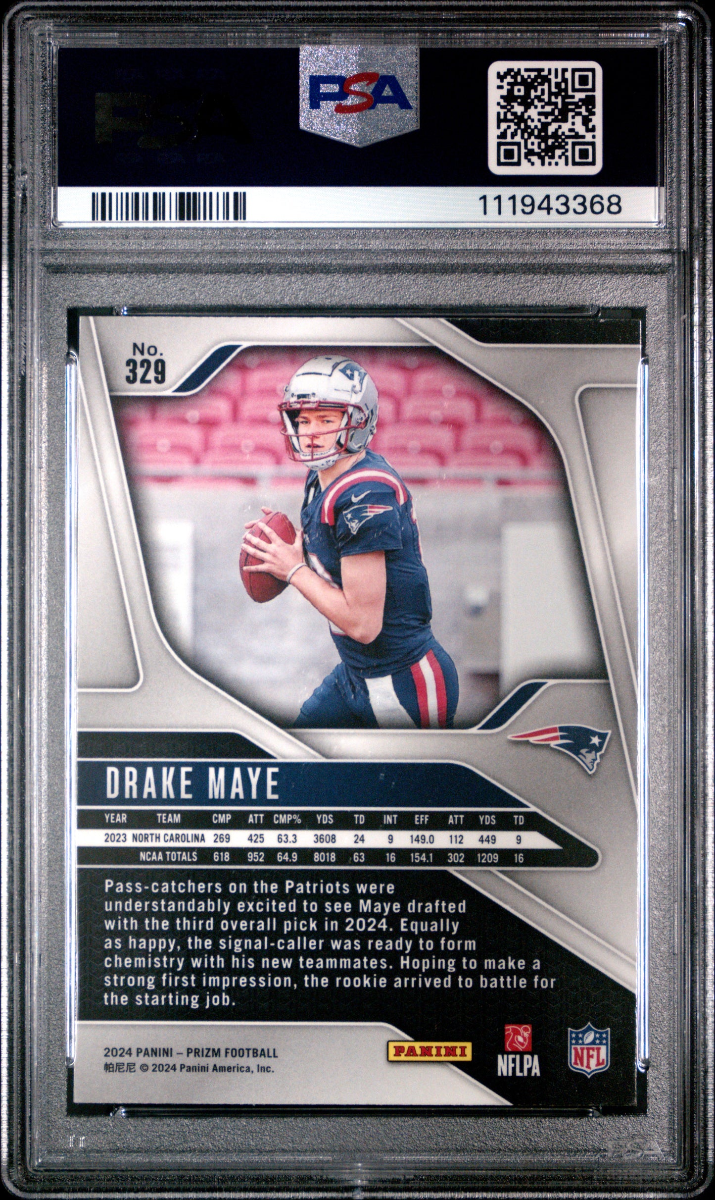 2024 Panini Prizm Drake Maye #329 PSA 10