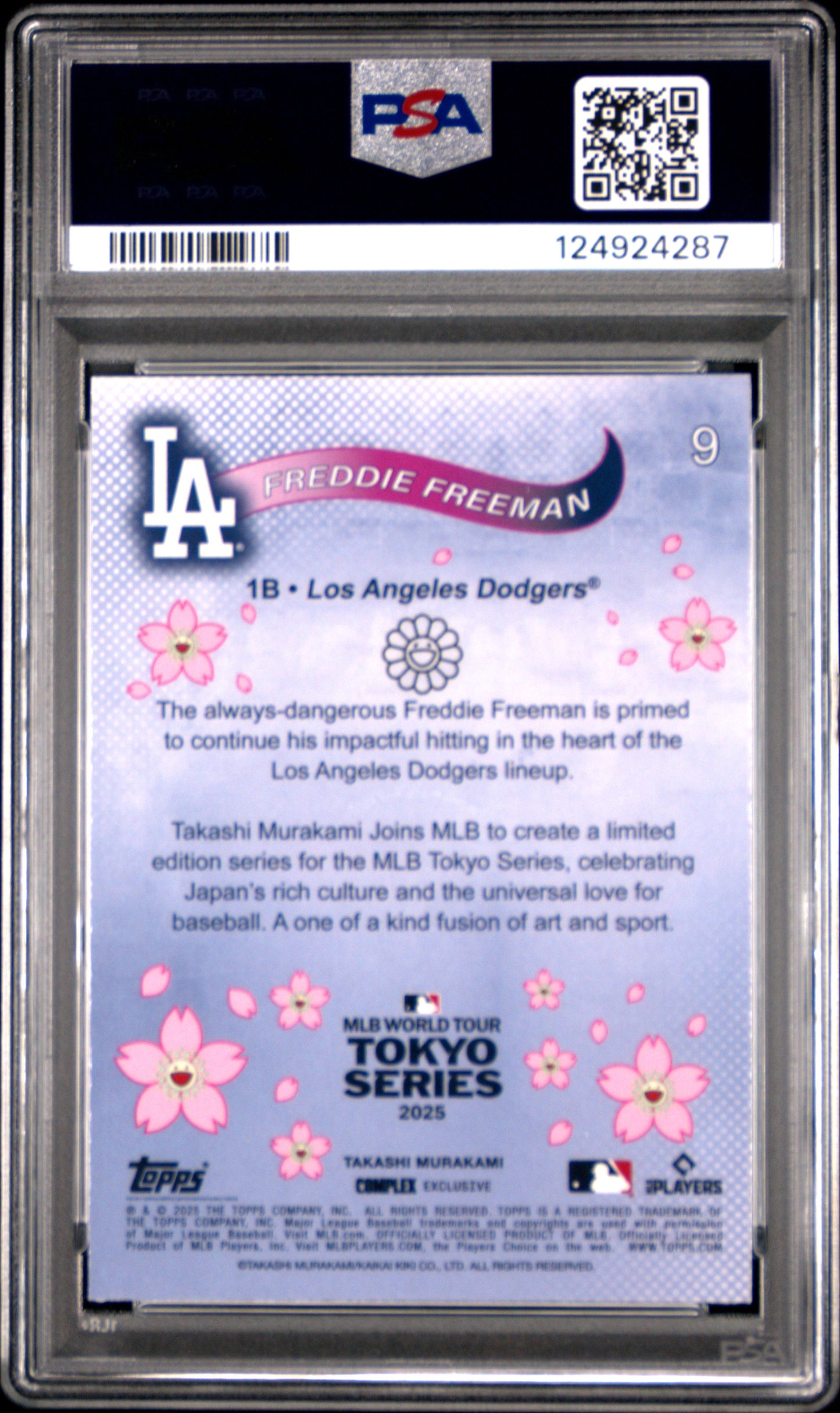 2025 Topps Takashi Murakami MLB World Tour Tokyo Series Freddie Freeman PSA 10