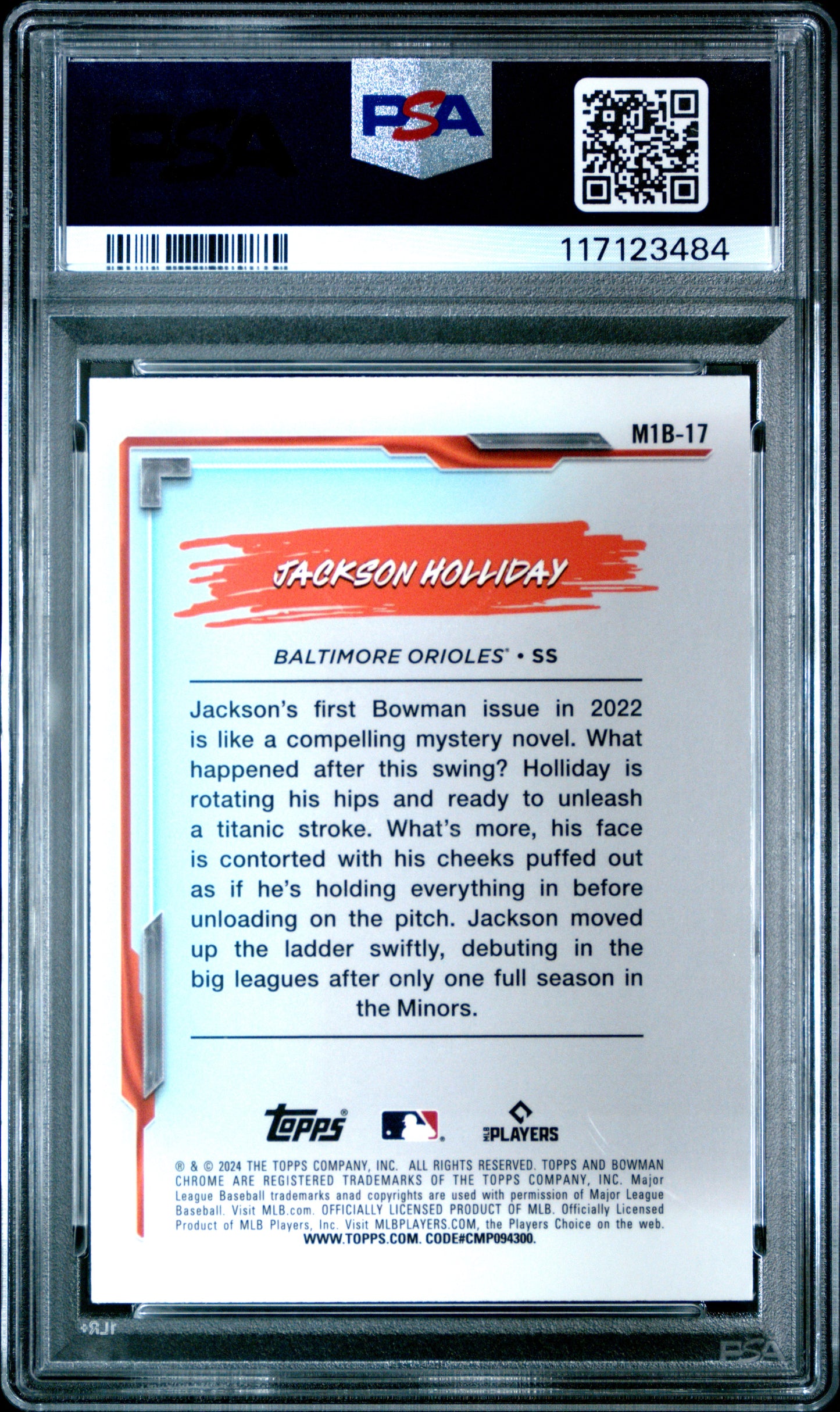 2024 Bowman Chrome Mega Box My 1st Bowman Jackson Holliday #17 PSA 10