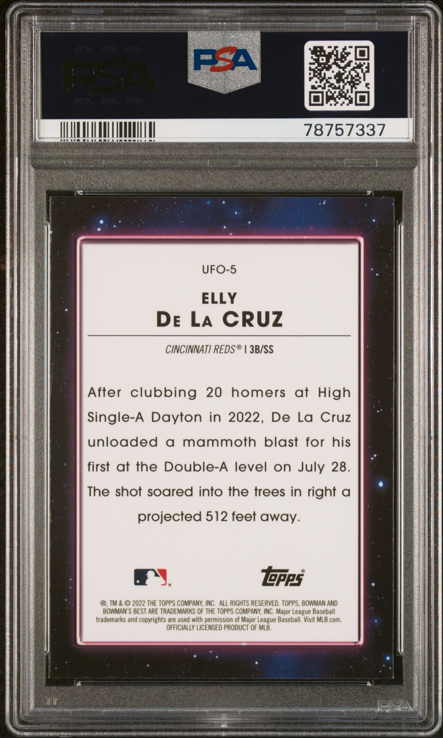 2022 Bowman's Best Bowman Ufo Elly De La Cruz #UFO5 PSA 10