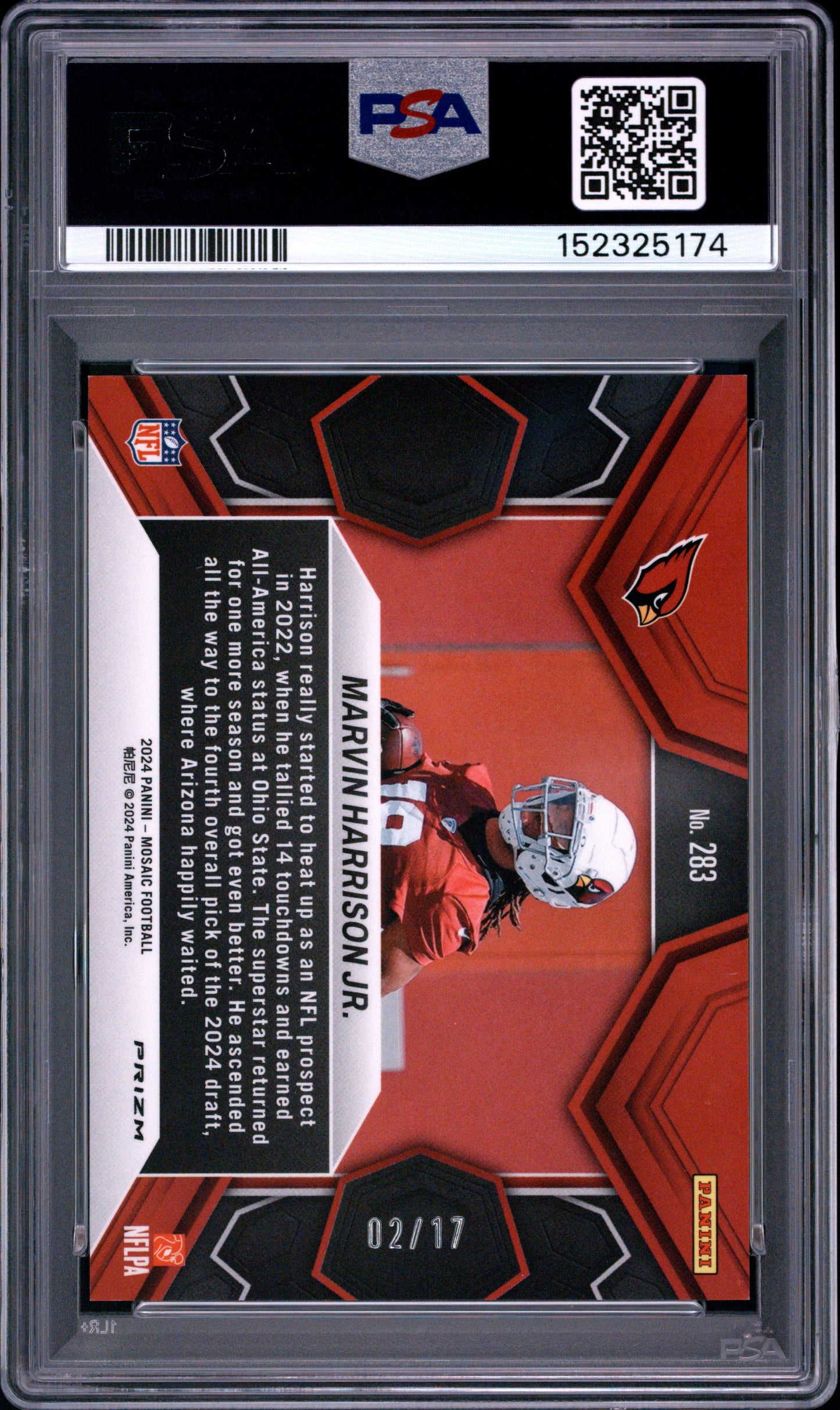 2024 Panini Mosaic Marvin Harrison JR. #283 Gold Wave PSA 9