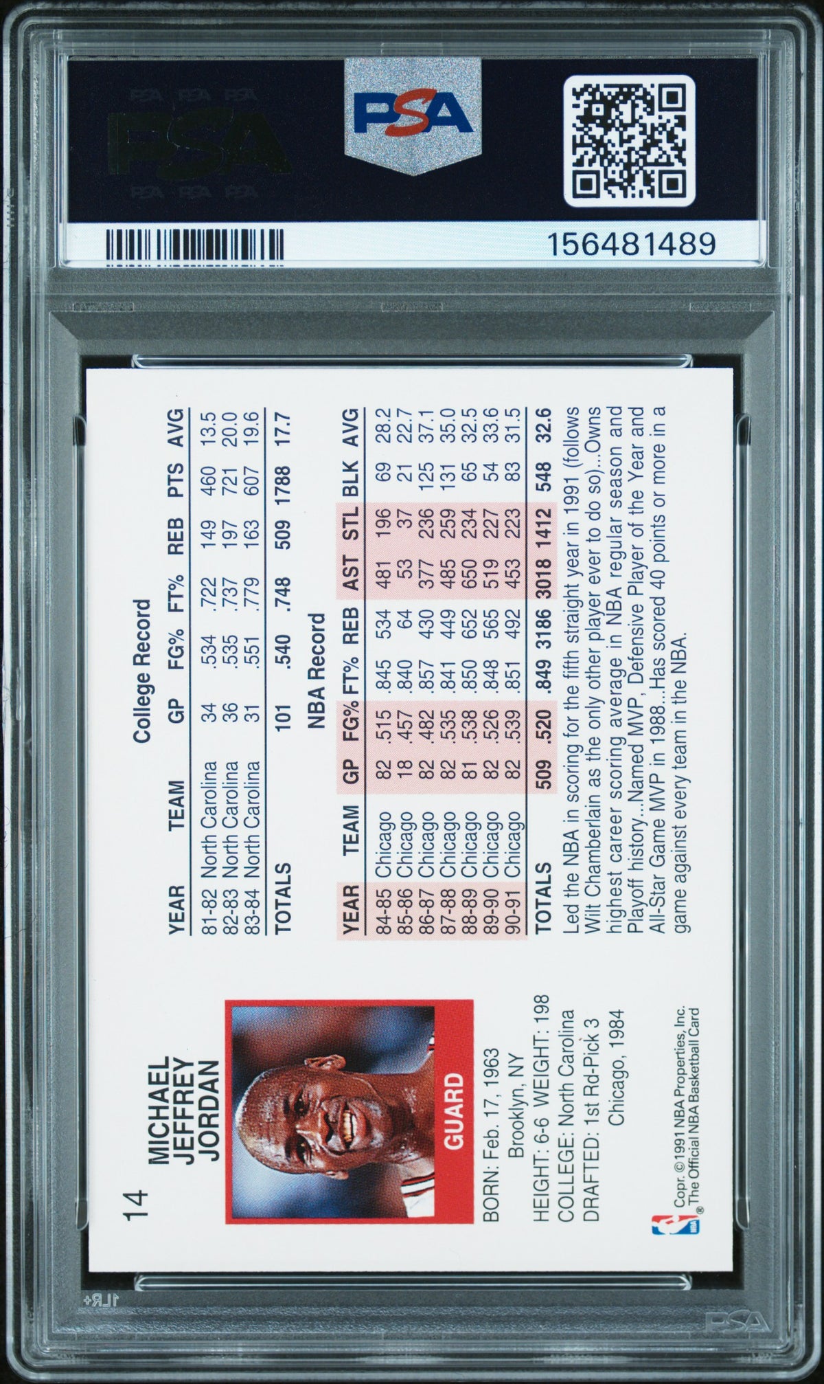 1992 Hoops Superstars Michael Jordan #14 PSA 9