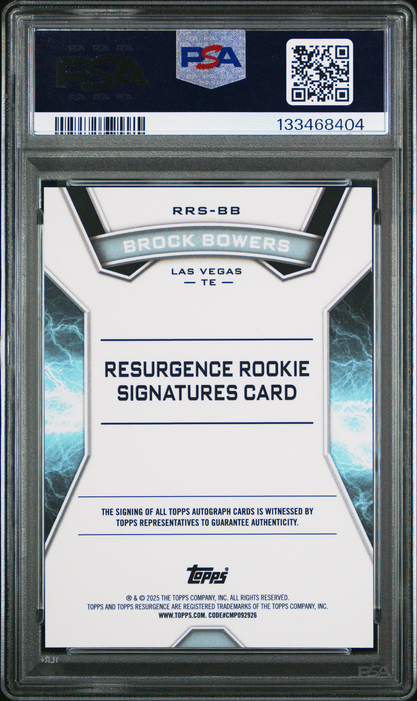 2024 Topps Resurgence Rookie Signatures Brock Bowers #RRSBB /125 PSA 10