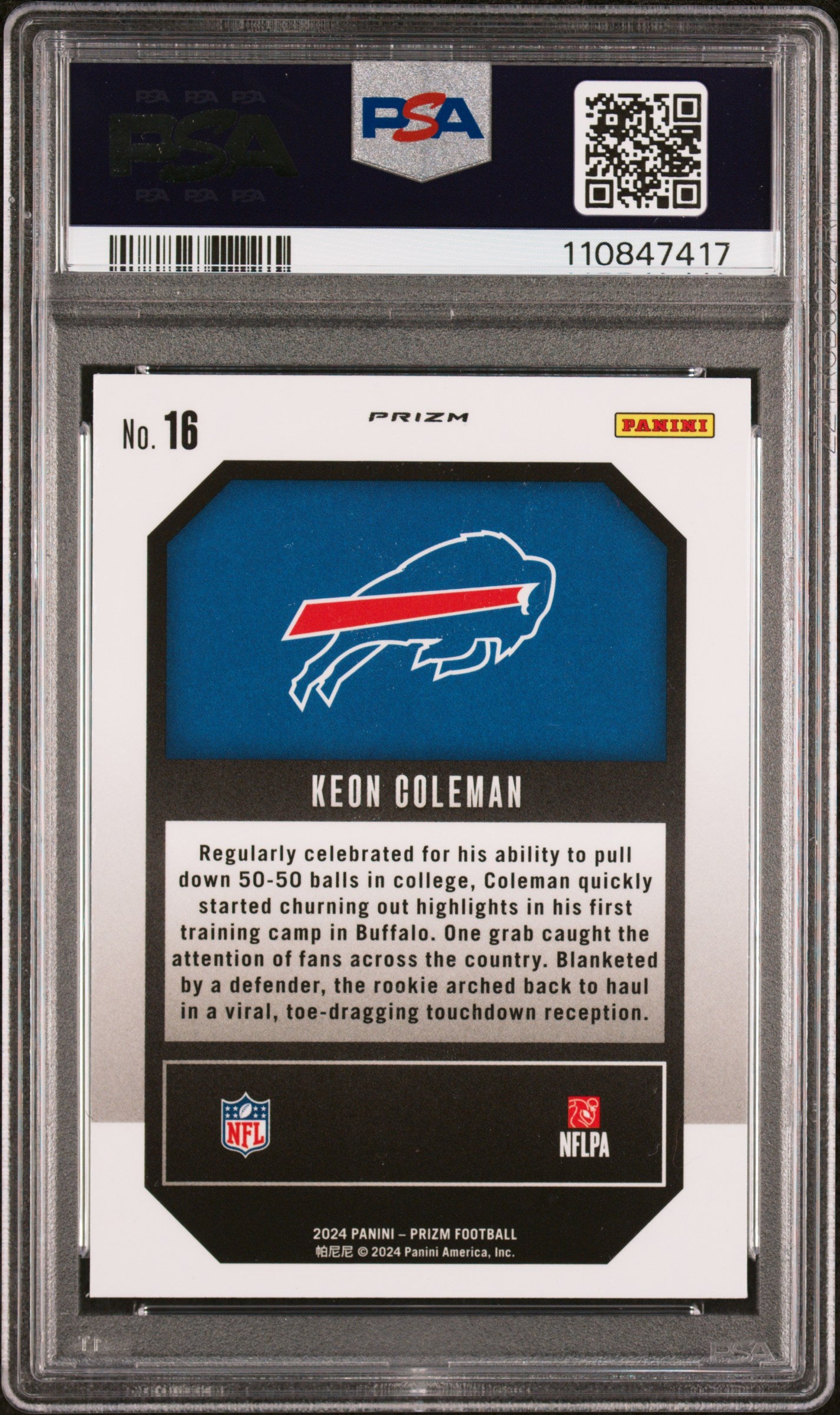 2024 Panini Prizm Emergent Keon Coleman #16 Green Ice PSA 9