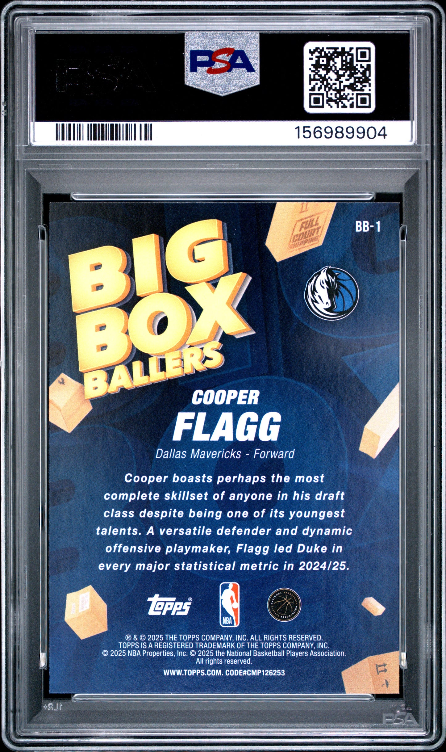 2025 Topps Big Box Ballers Cooper Flagg #BB-1 PSA 10