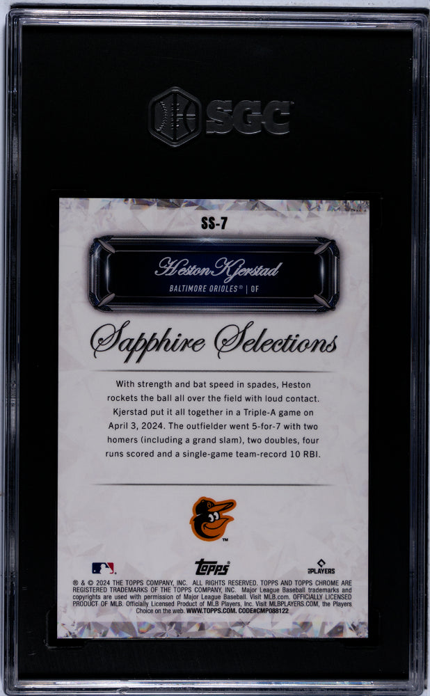 2024 Topps Chrome Sapphire Heston Kjerstad #SS-7 Selections Orange SGC 10