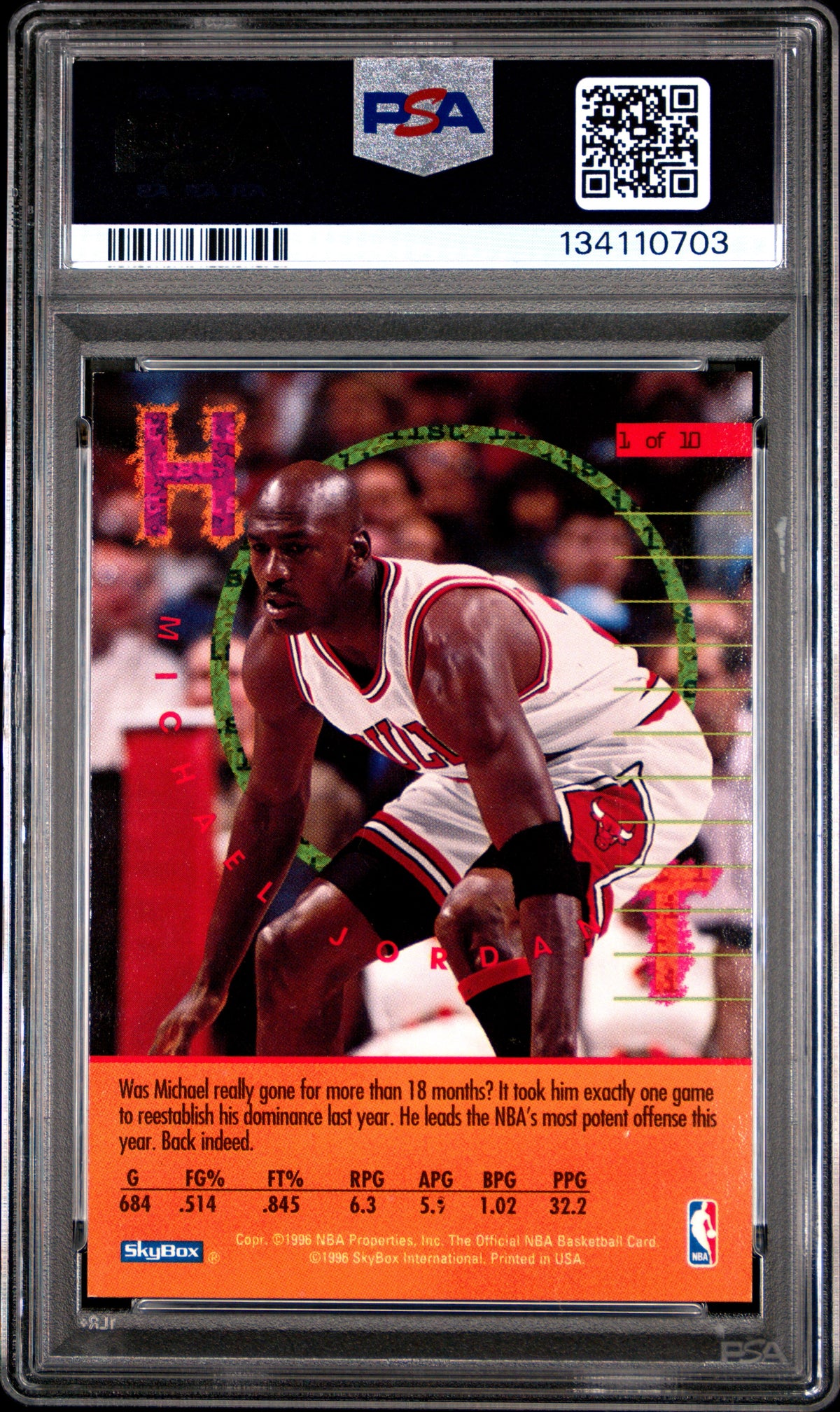1995 Hoops Hot List Michael Jordan #1 PSA 6