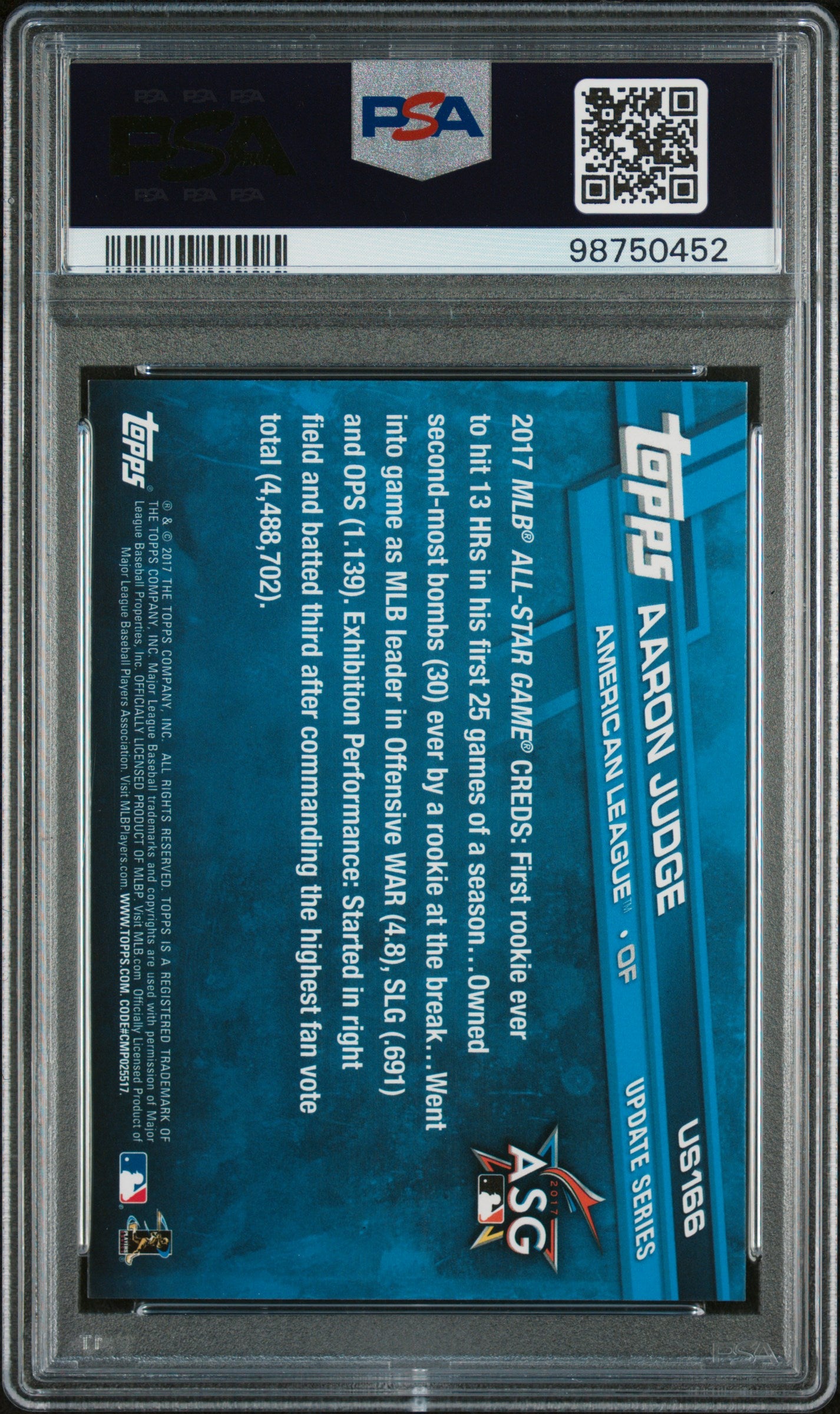 2017 Topps Update Aaron Judge #US166 PSA 10