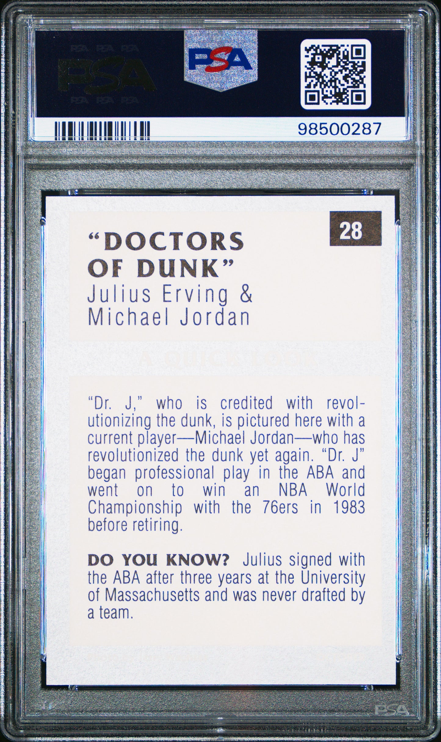 1991 Tuff Stuff JR. M. Jordan J. Erving #28 PSA 8