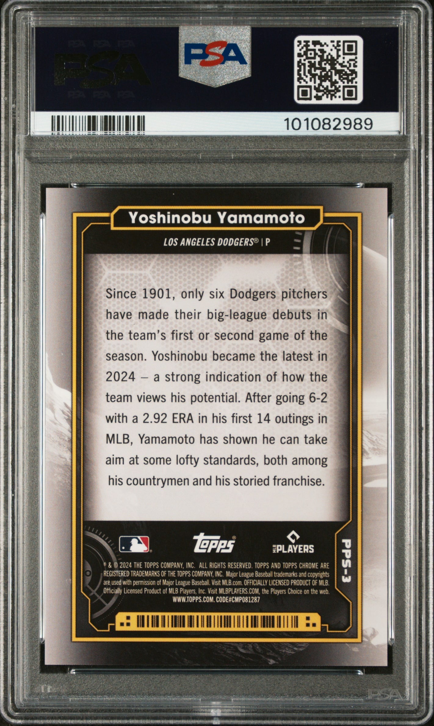 2024 Topps Cosmic Chrome Planetary Pursuit Yoshinobu Yamamoto #3 The Sun PSA 10