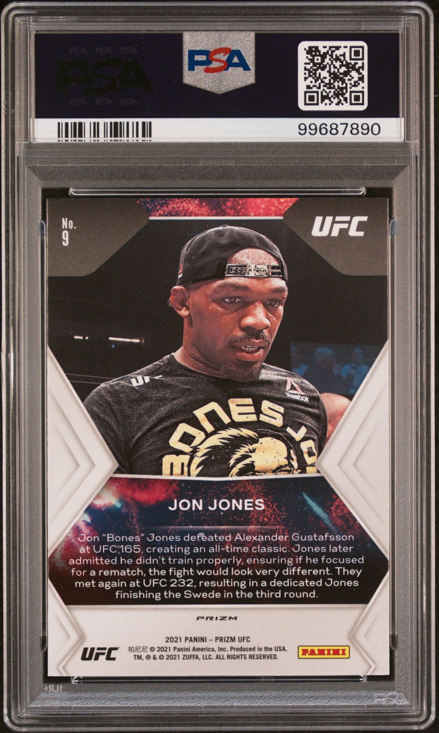 2021 Panini Prizm UFC Fireworks Jon Jones #9 Silver PSA 10