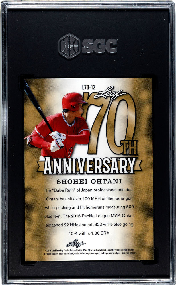 2018 Leaf 70th Anniversary Shohei Ohtani #L70-12 SGC 10