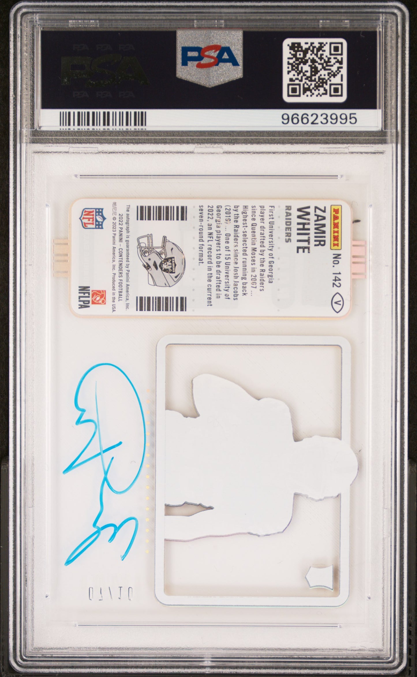 2022 Panini Contenders Zamir White #142 Var Au Clear Ticket PSA 9