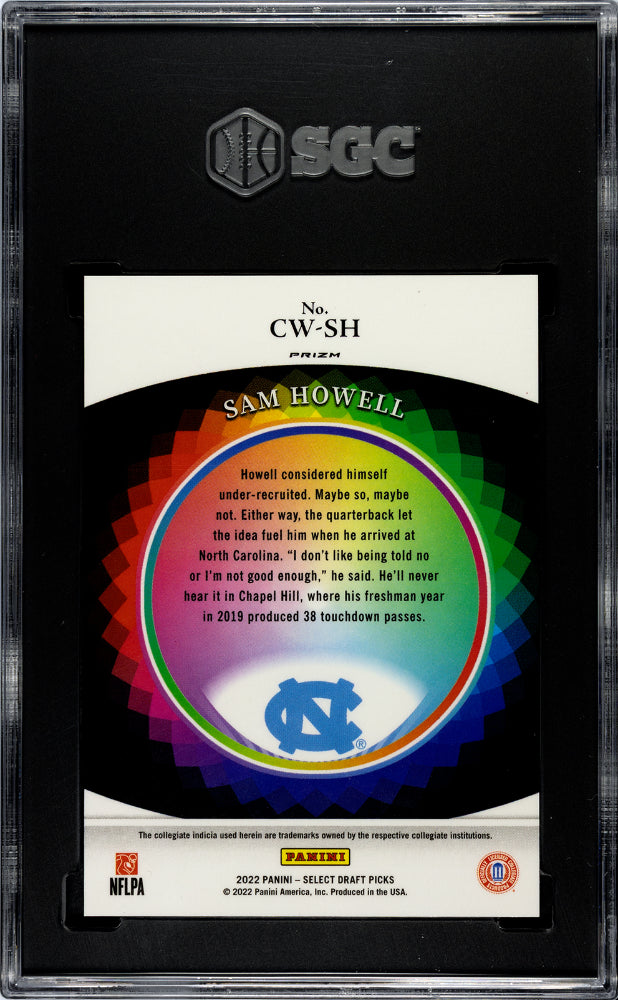 2022 Panini Select Draft Picks Sam Howell #CW-SH Color Wheel SGC 10