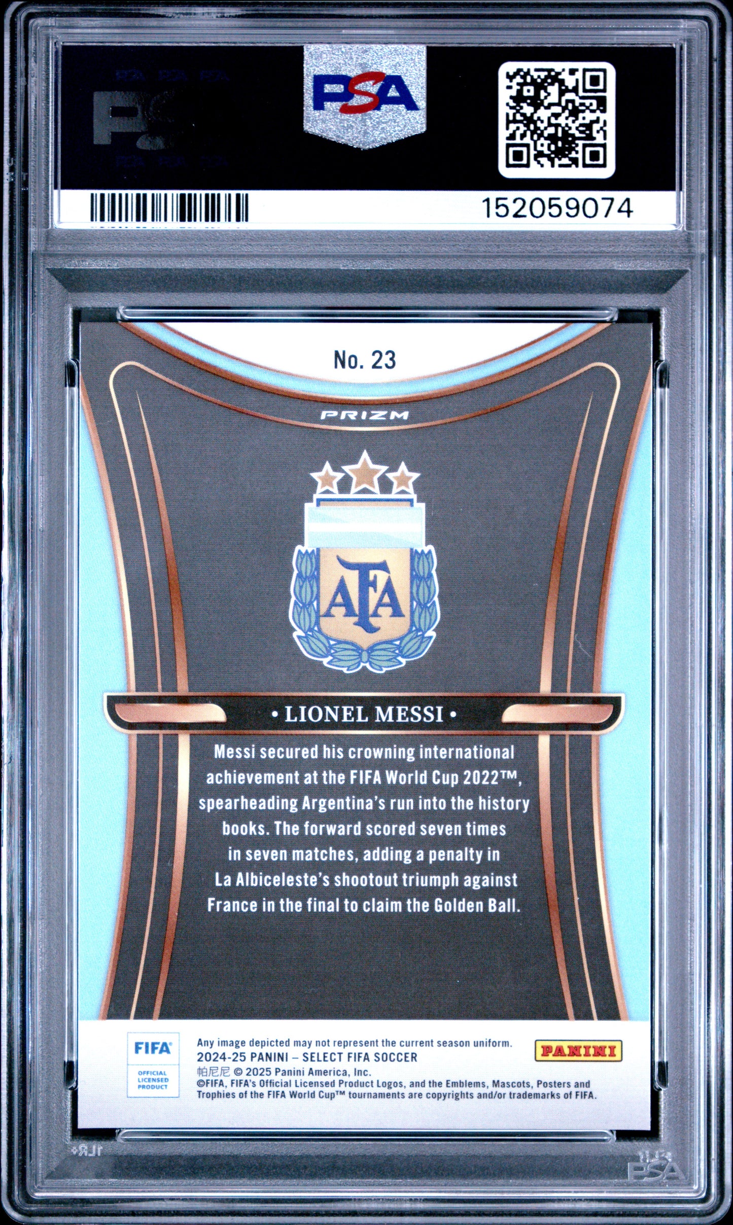 2024-25 Panini Select FIFA Unstoppable Lionel Messi #23 PSA 10