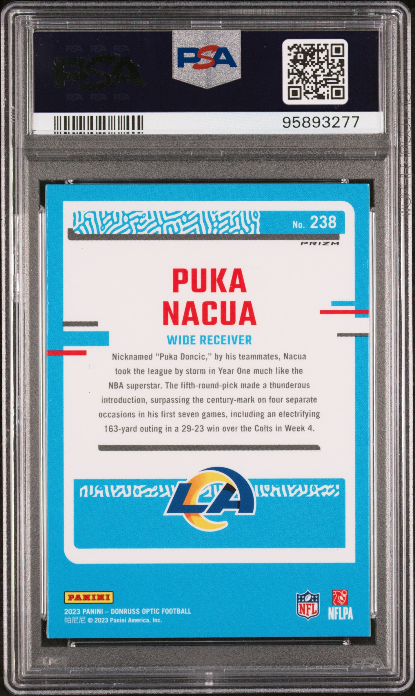 2023 Panini Donruss Optic Puka Nacua #238 Green Velocity PSA 10
