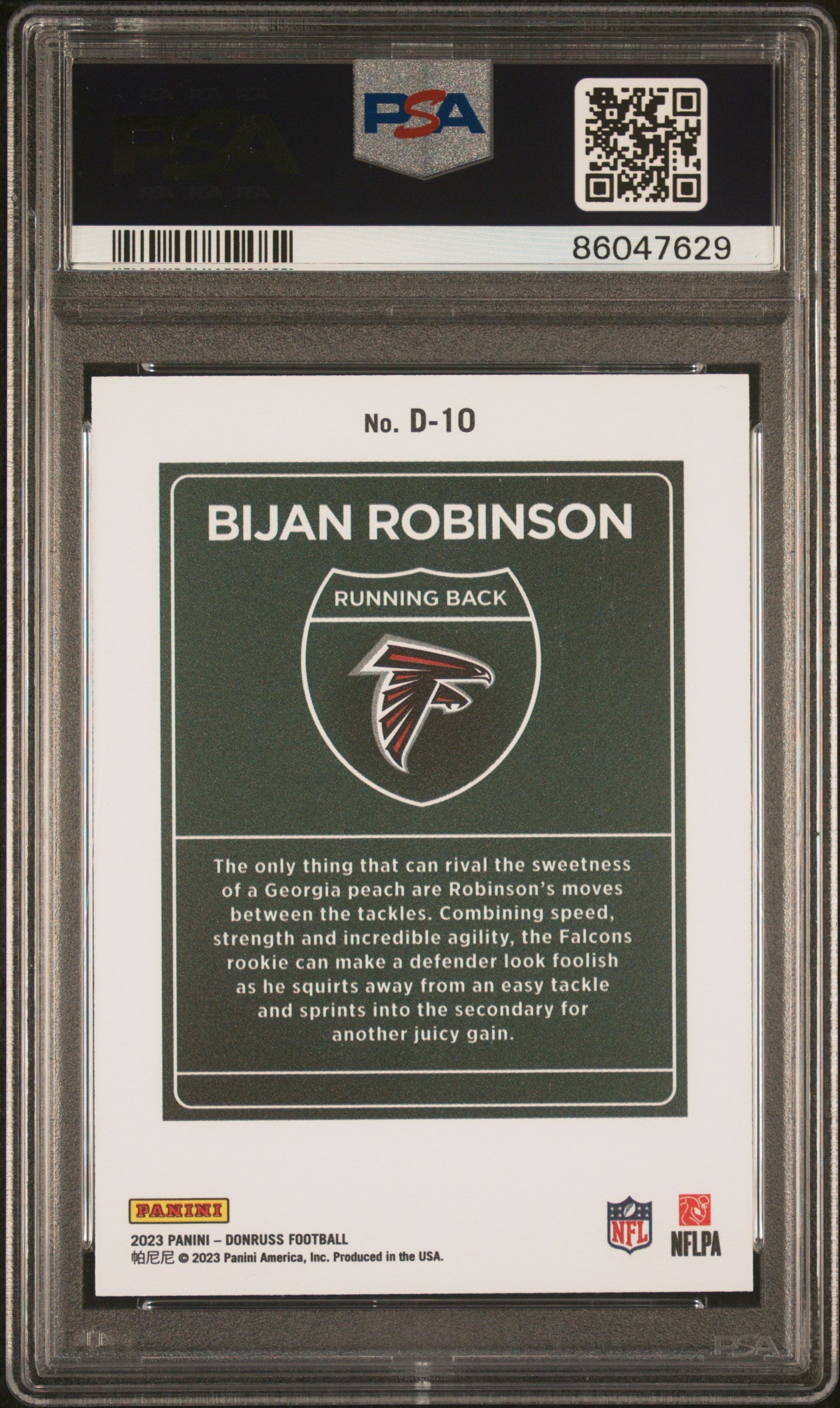 2023 Panini Donruss Downtown! Bijan Robinson #D10 PSA 10