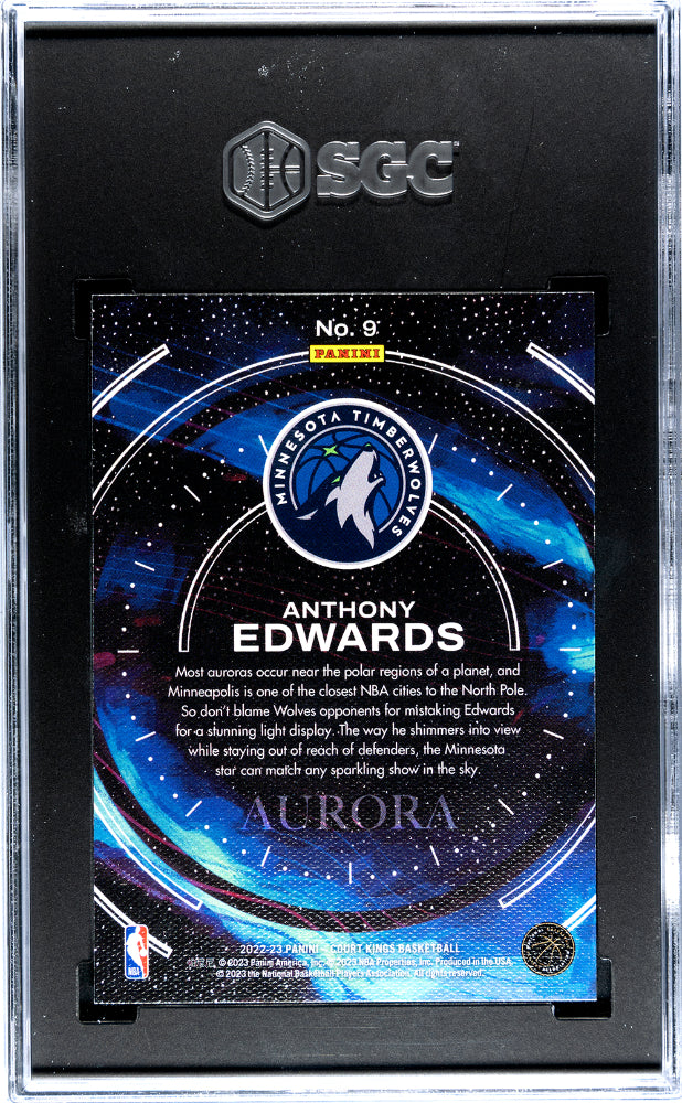 2022 Panini Court Kings Anthony Edwards #9 Aurora SGC 9.5