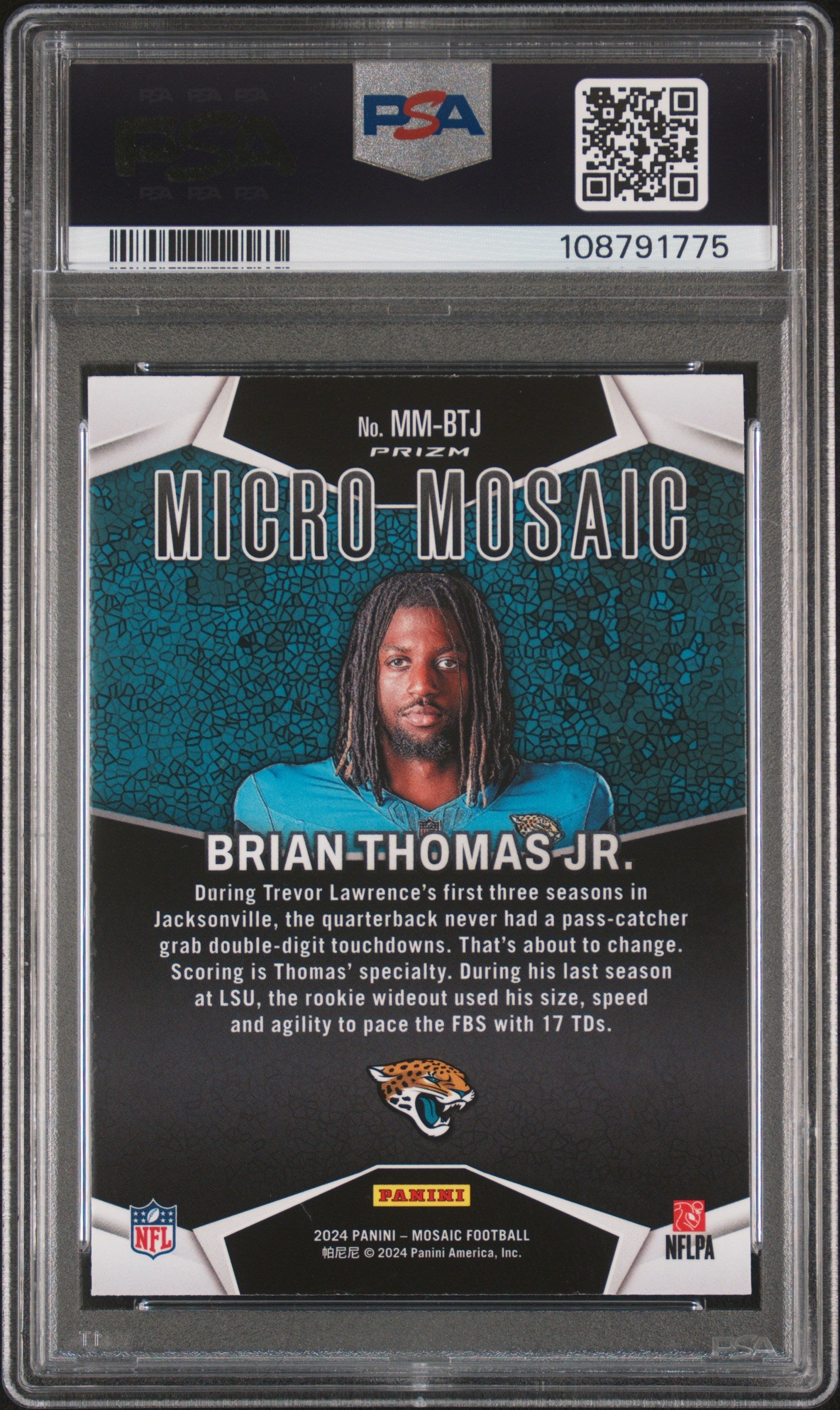 2024 Panini Mosaic Micro Mosaic Brian Thomas JR. #MMBTJ PSA 9