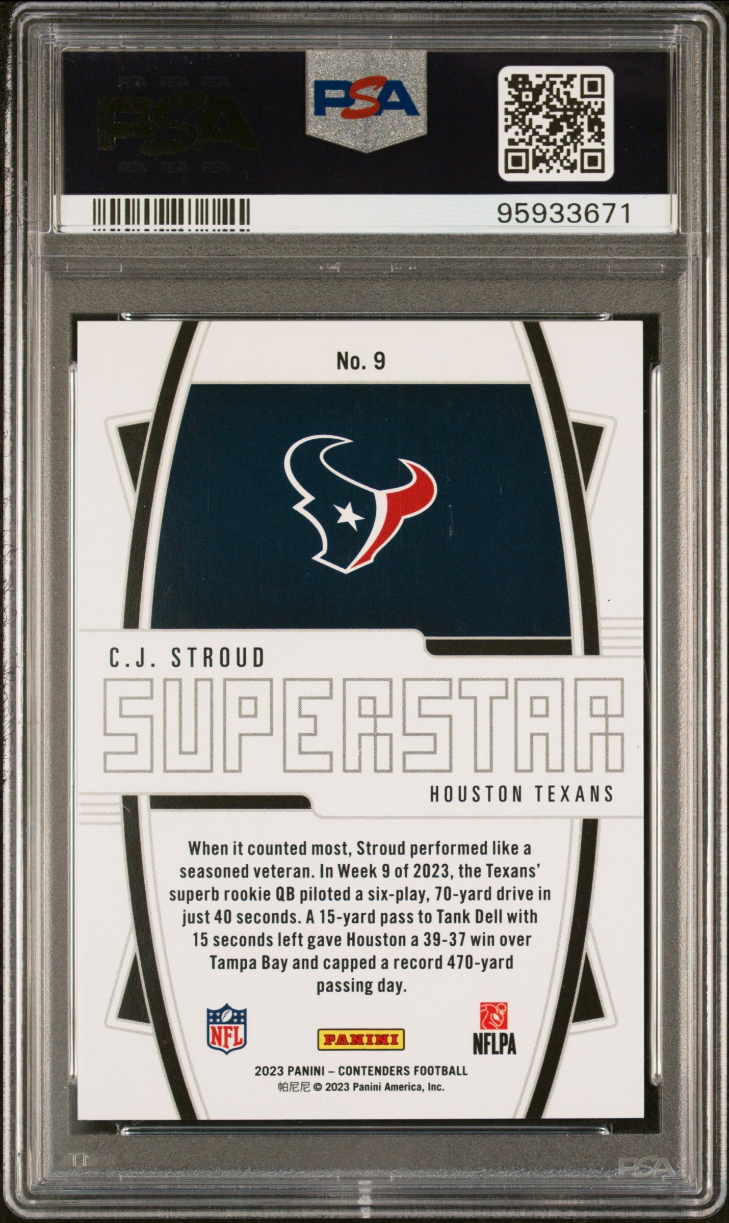 2023 Panini Contenders Superstar CJ Stroud #9 PSA 9