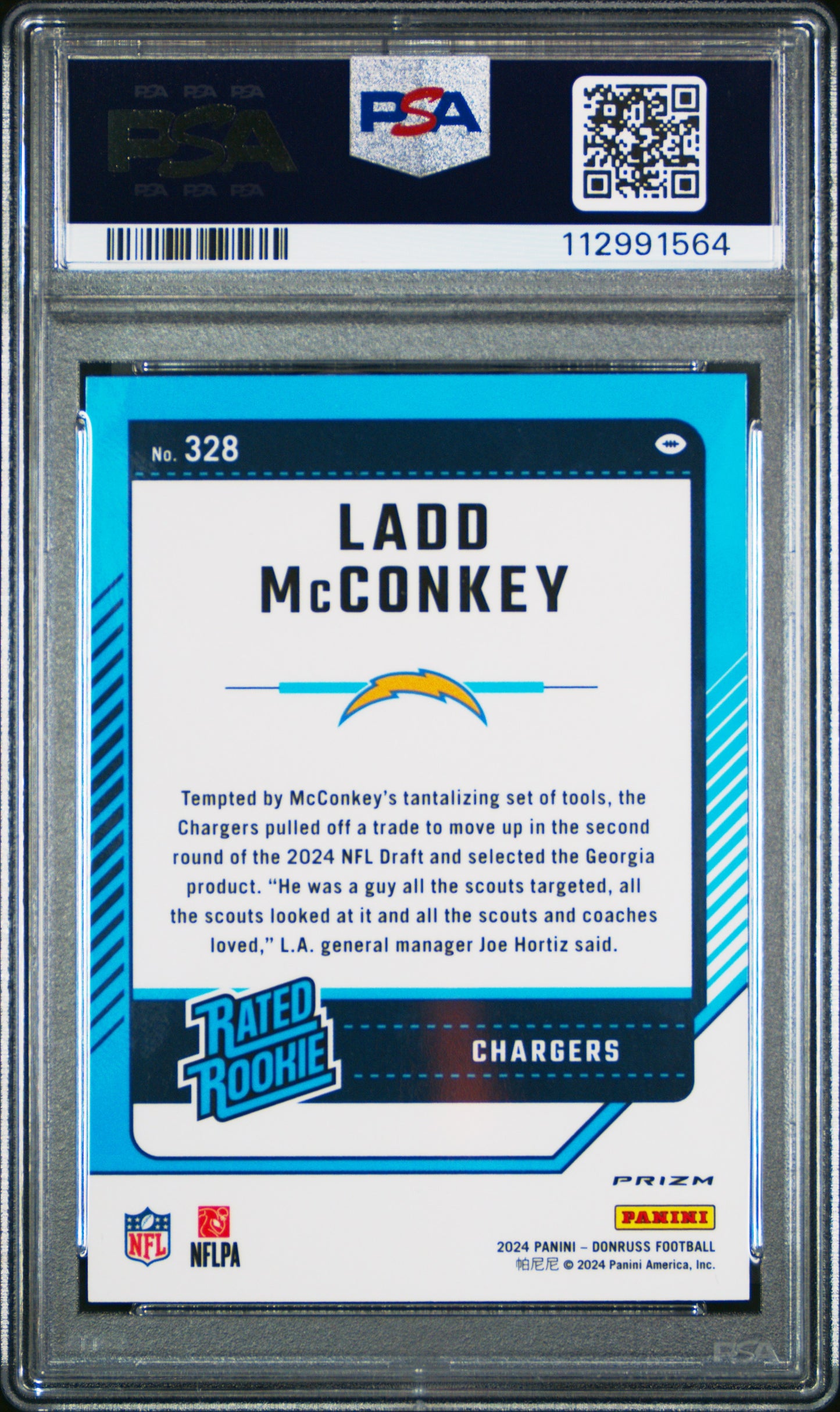 2024 Panini Donruss Ladd Mcconkey #328 Optic Preview Pink PSA 9