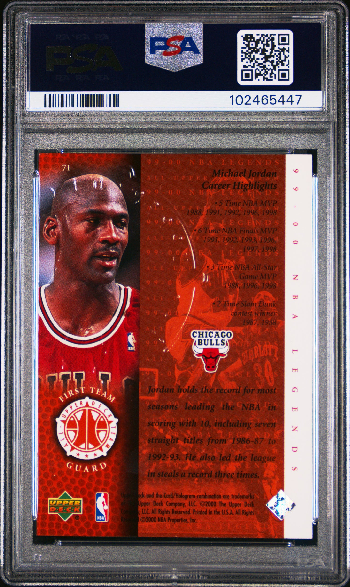 2000 Upper Deck Century Legends Michael Jordan #71 PSA 9