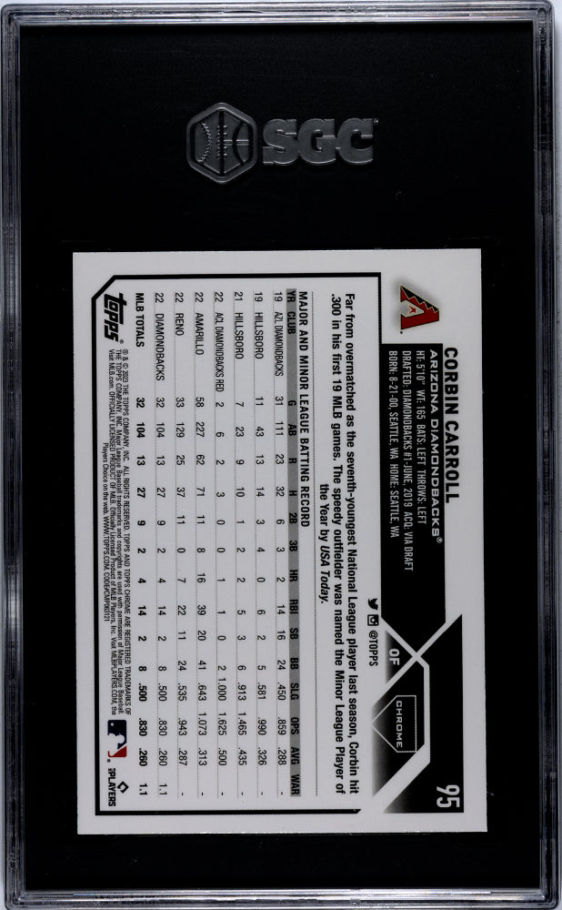 2023 Topps Chrome Corbin Carroll #95 Sepia Refractor SGC 9.5