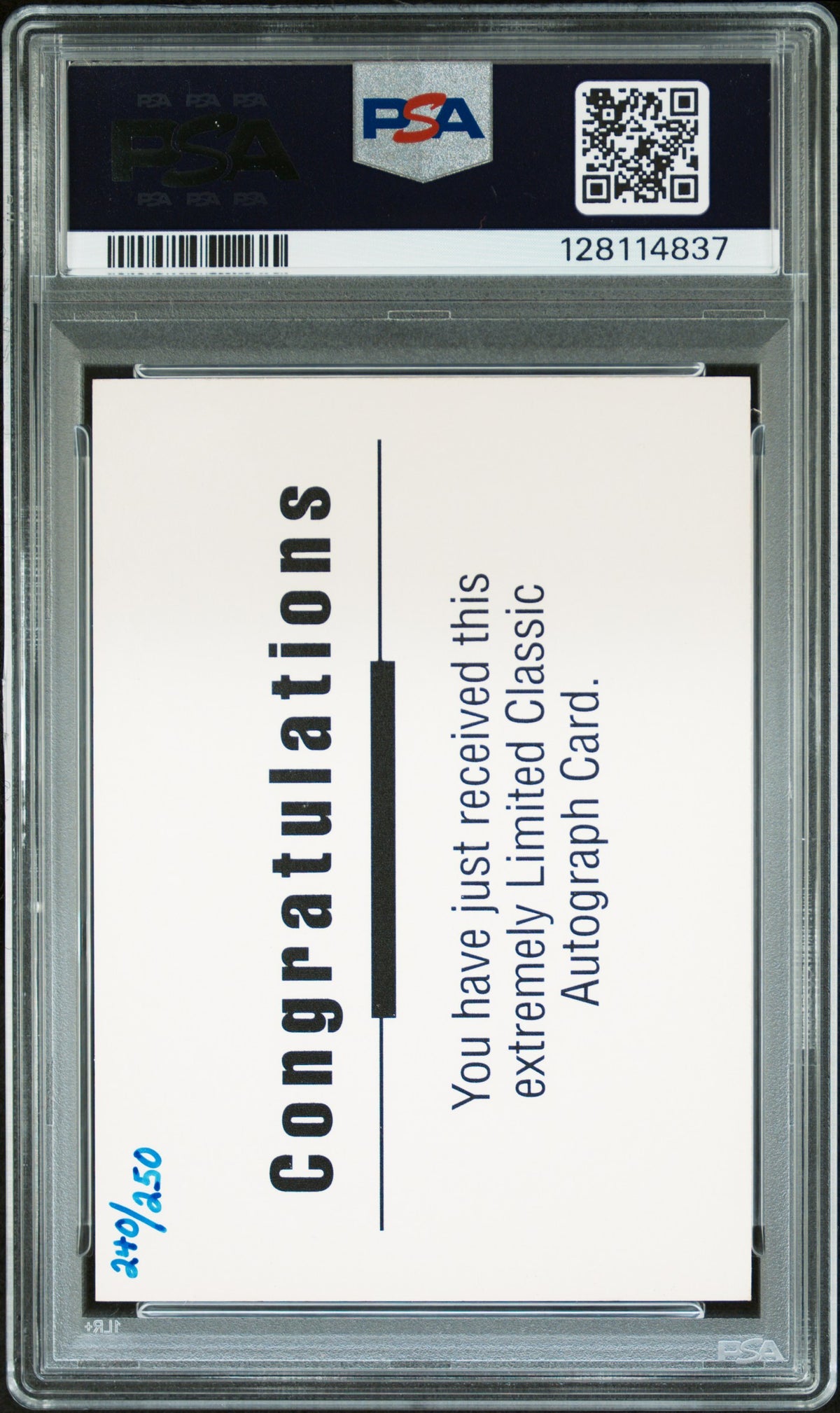 1992 Classic World Class Athletes Muhammad Ali W. C. Ath Au. 1964 Ko PSA A