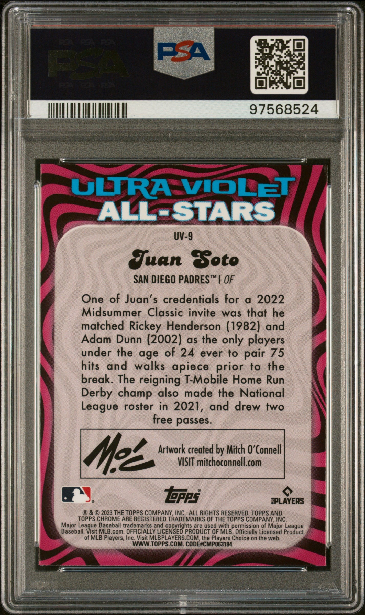 2023 Topps Chrome Ultraviolet All-Stars Juan Soto #UV9 PSA 9