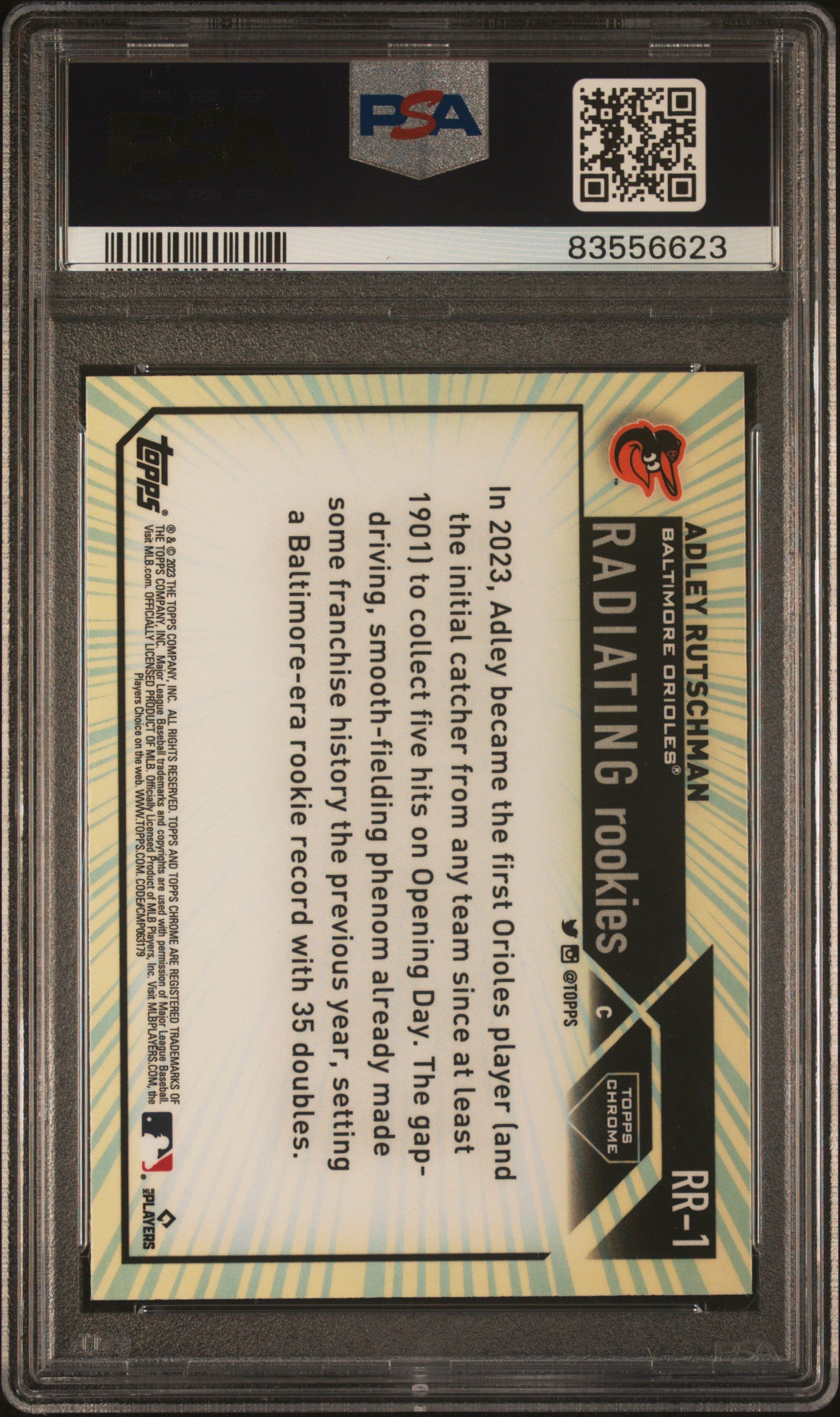 2023 Topps Chrome Radiating Rookies Adley Rutschman #RR1 PSA 10