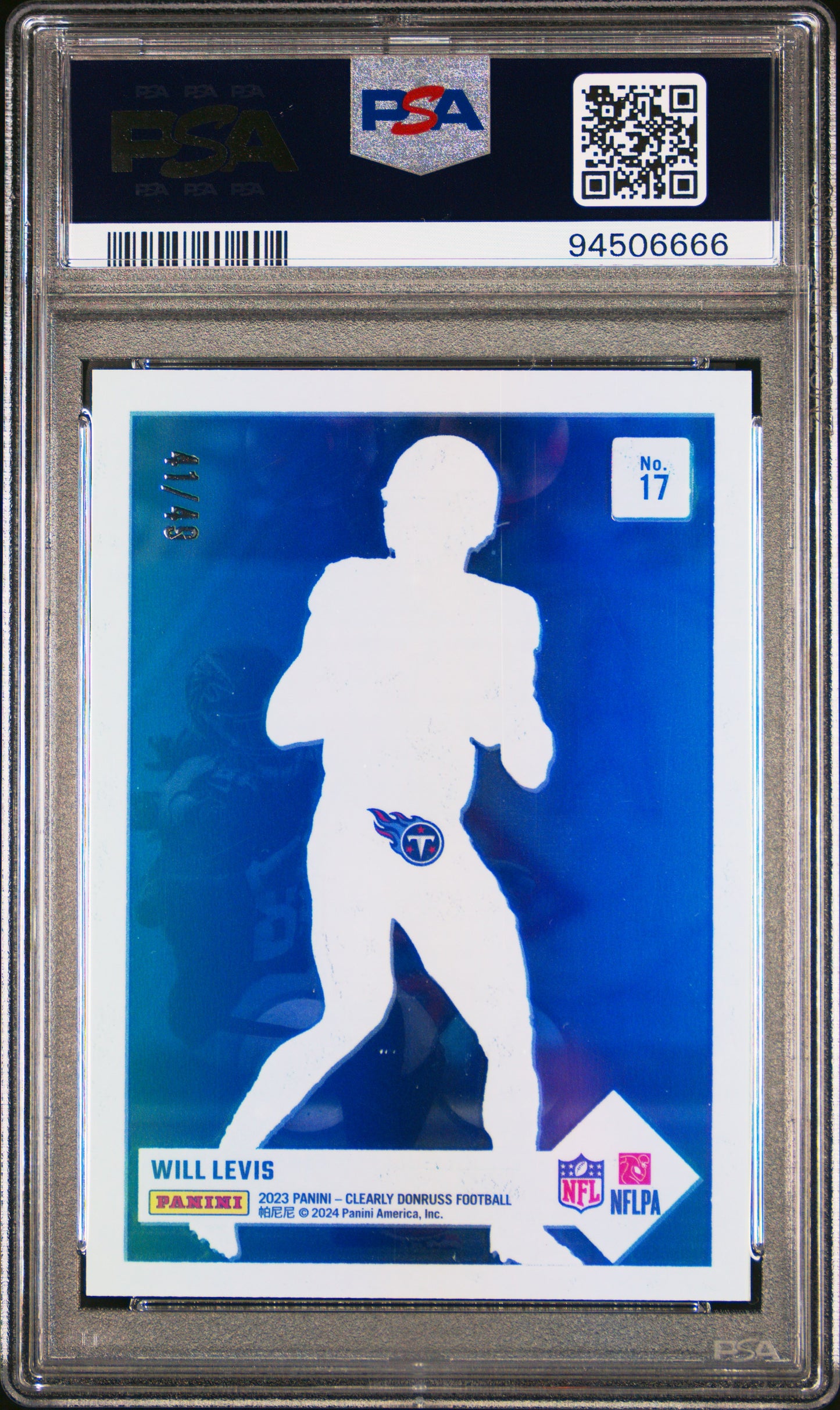 2023 Panini Clearly Donruss Clearly Retro 1993 Will Levis #17 Green PSA 9