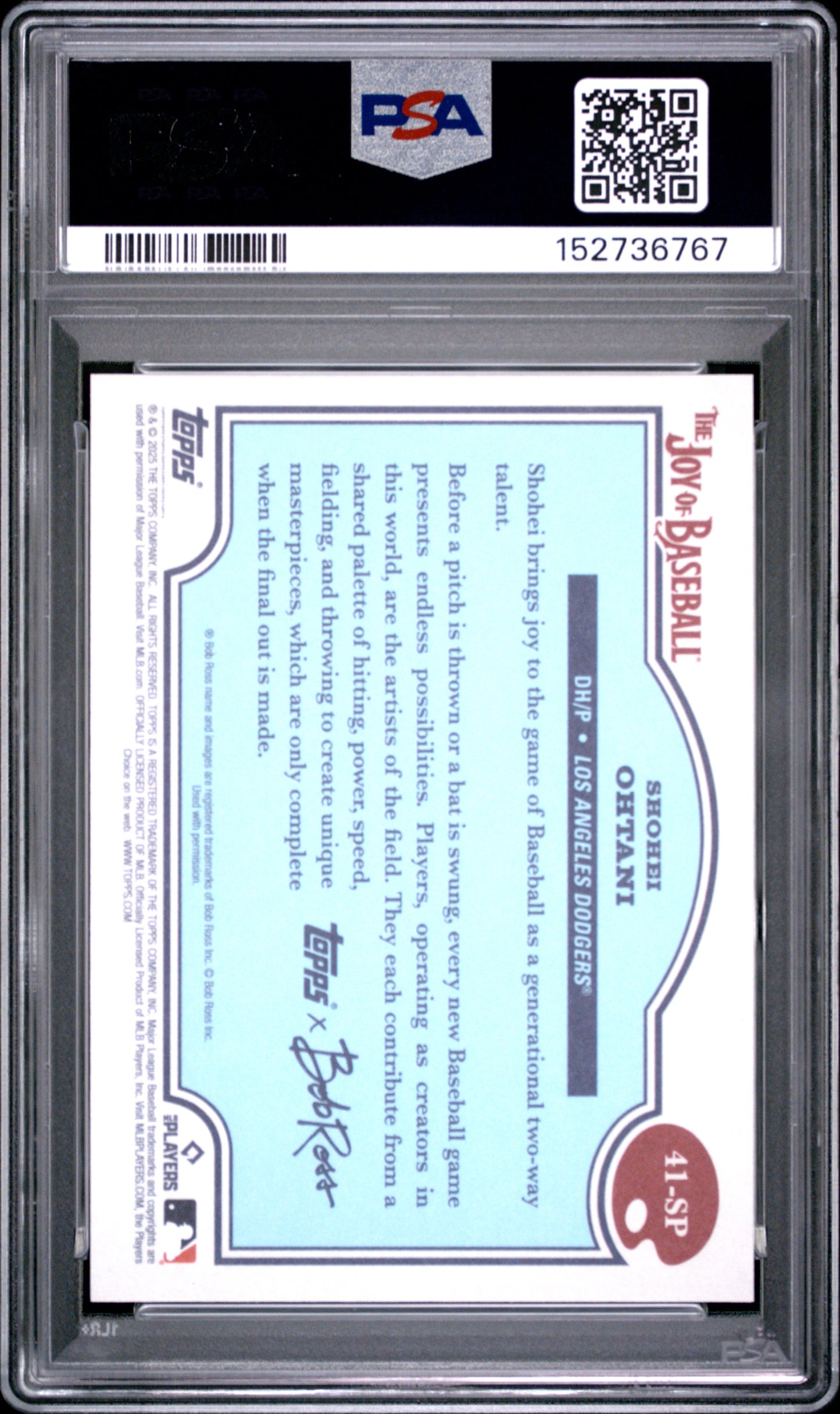 2025 Topps X Bob Ross The Joy Of Baseball Shohei Ohtani #41-SP Beauty Is Everywhere PSA 10