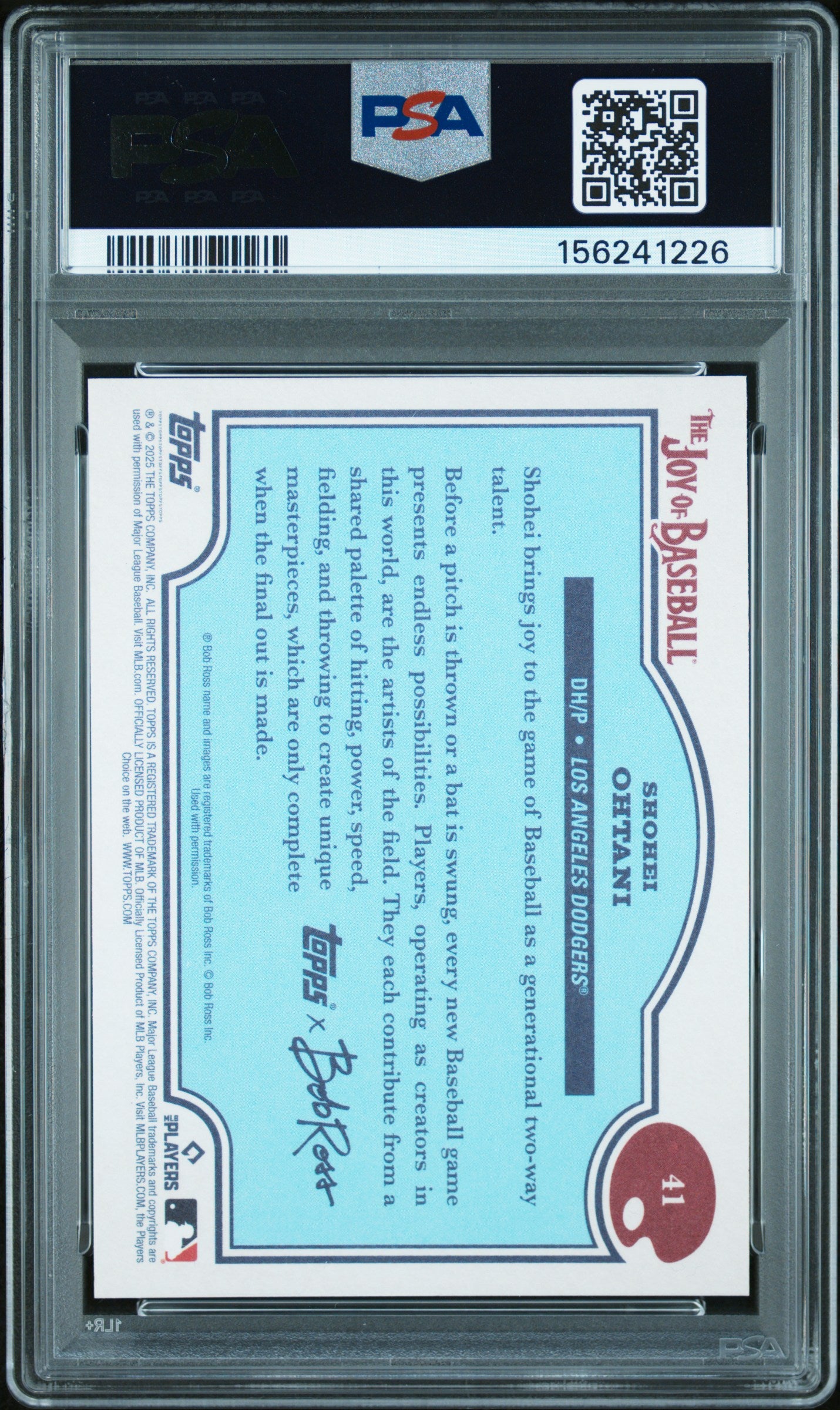 2025 Topps X Bob Ross The Joy Of Baseball Shohei Ohtani #41 PSA 9