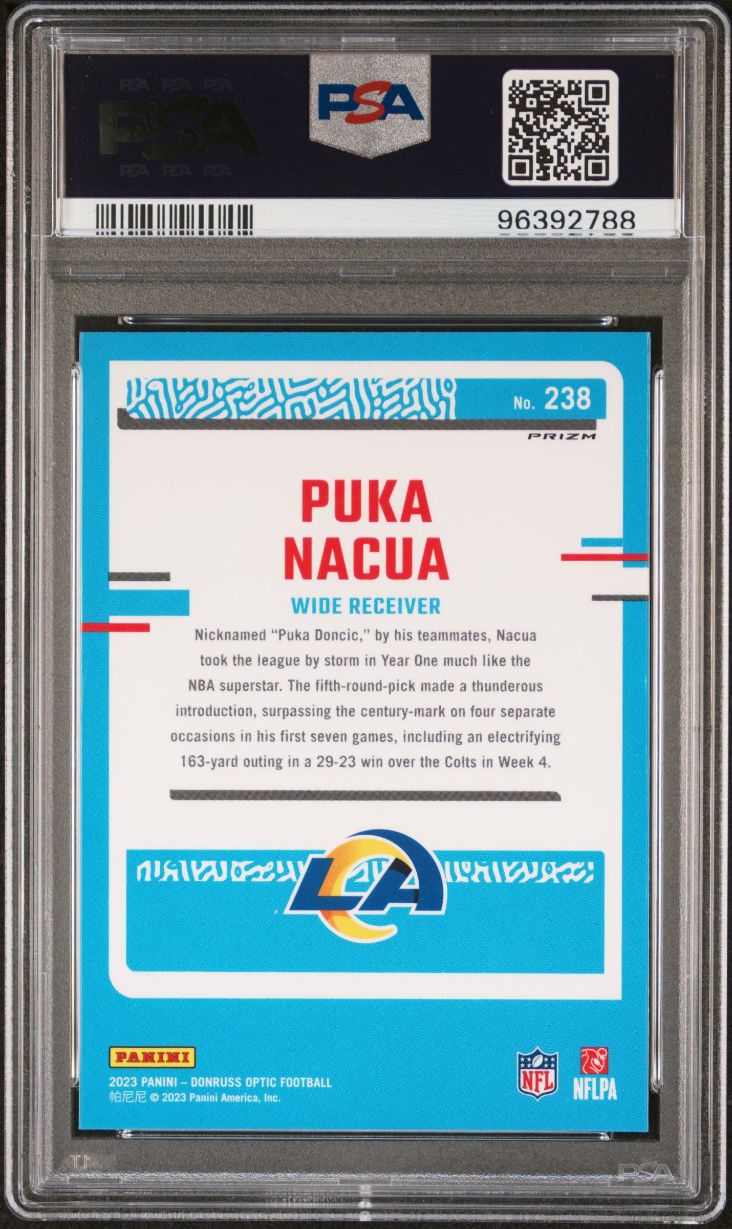 2023 Panini Donruss Optic Puka Nacua #238 Holo PSA 10