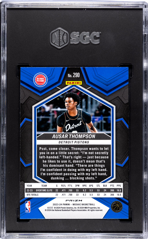 2023 Panini Mosaic Ausar Thompson #290 Glitter Prizm SGC 10