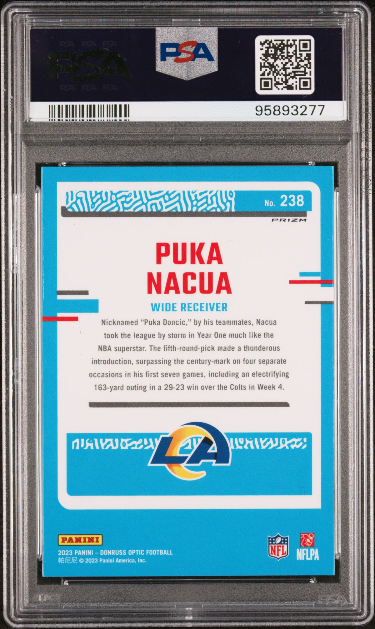 2023 Panini Donruss Optic Puka Nacua #238 Green Velocity PSA 10