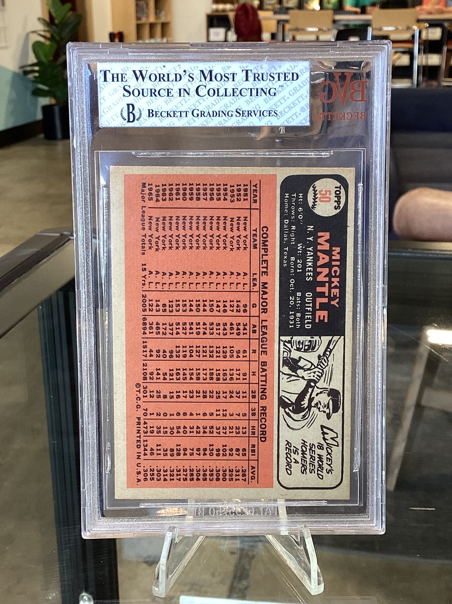 1966 Topps Mickey Mantle #50 BVG 6.5