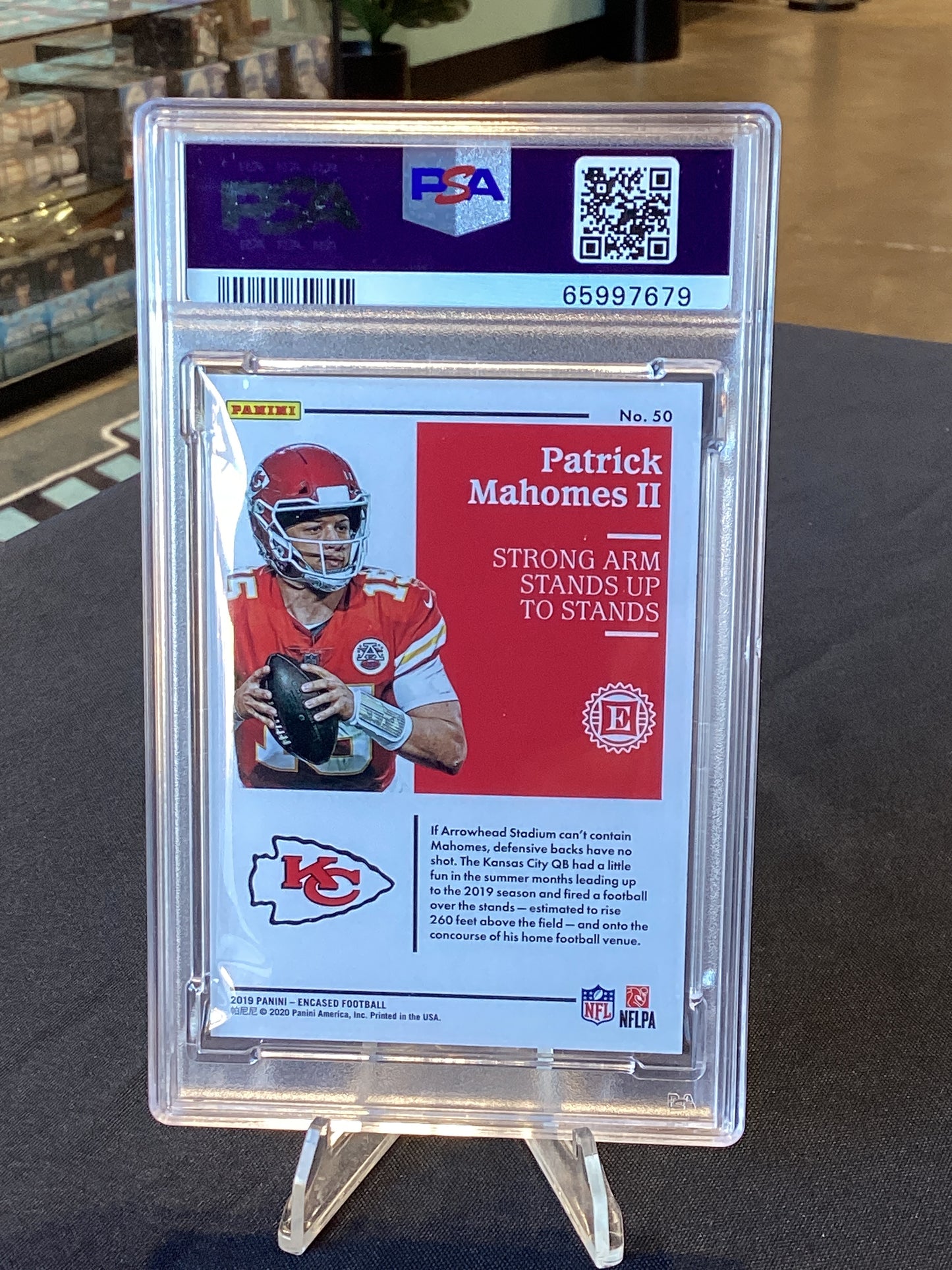 2019 Panini Encased Patrick Mahomes II /25 #50 Sapphire PSA 10